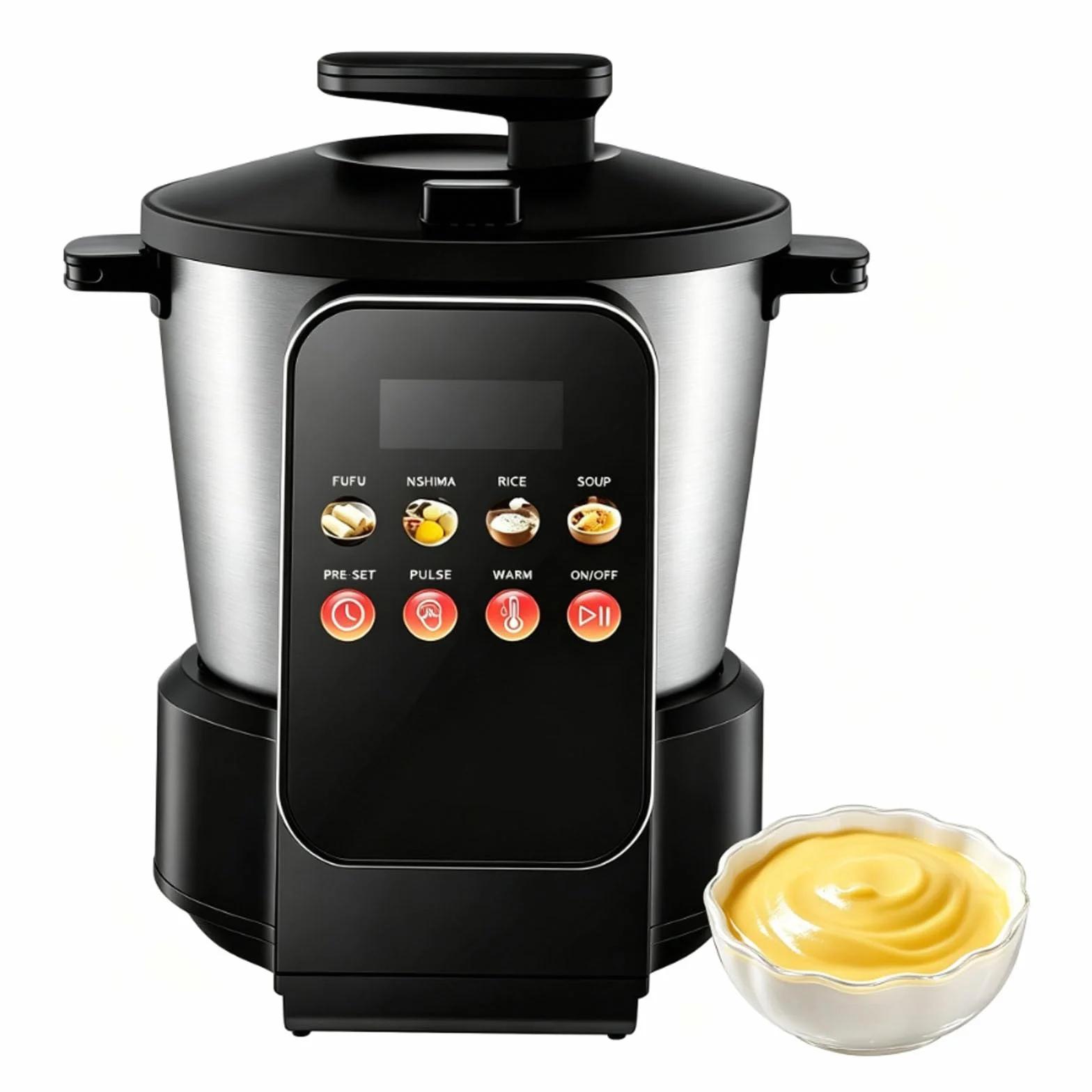 Automatyczny przyrząd do robienia jaskółek do Fufu, Pounded Yam, Bank | Maszyna do ubijania ignamu ze stali nierdzewnej o mocy 900 W, 6-litrowa maszyna do produkcji Fufu Yam Pounder
