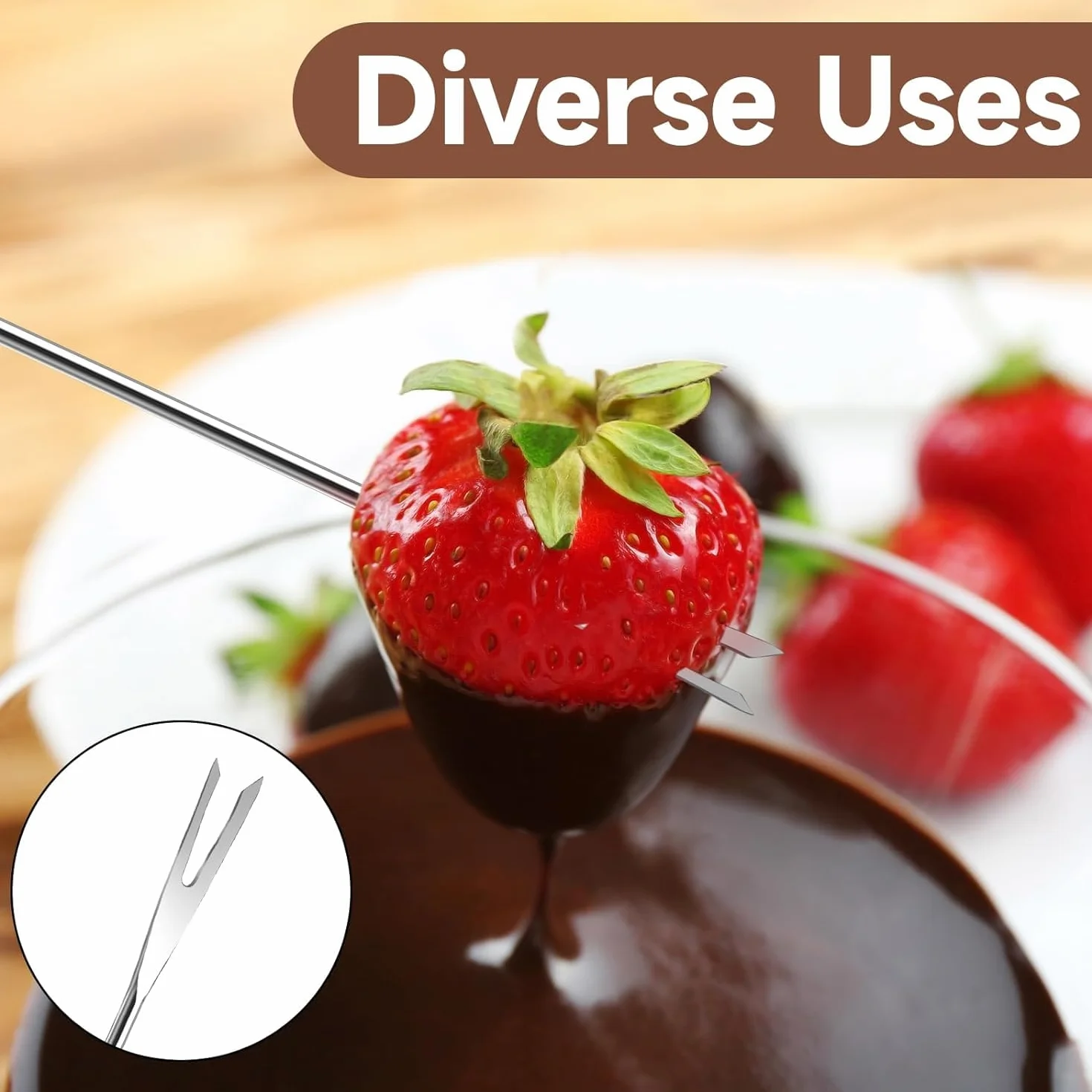 Widelce do fondue ze stali nierdzewnej 25 cm oznaczenie kolorami