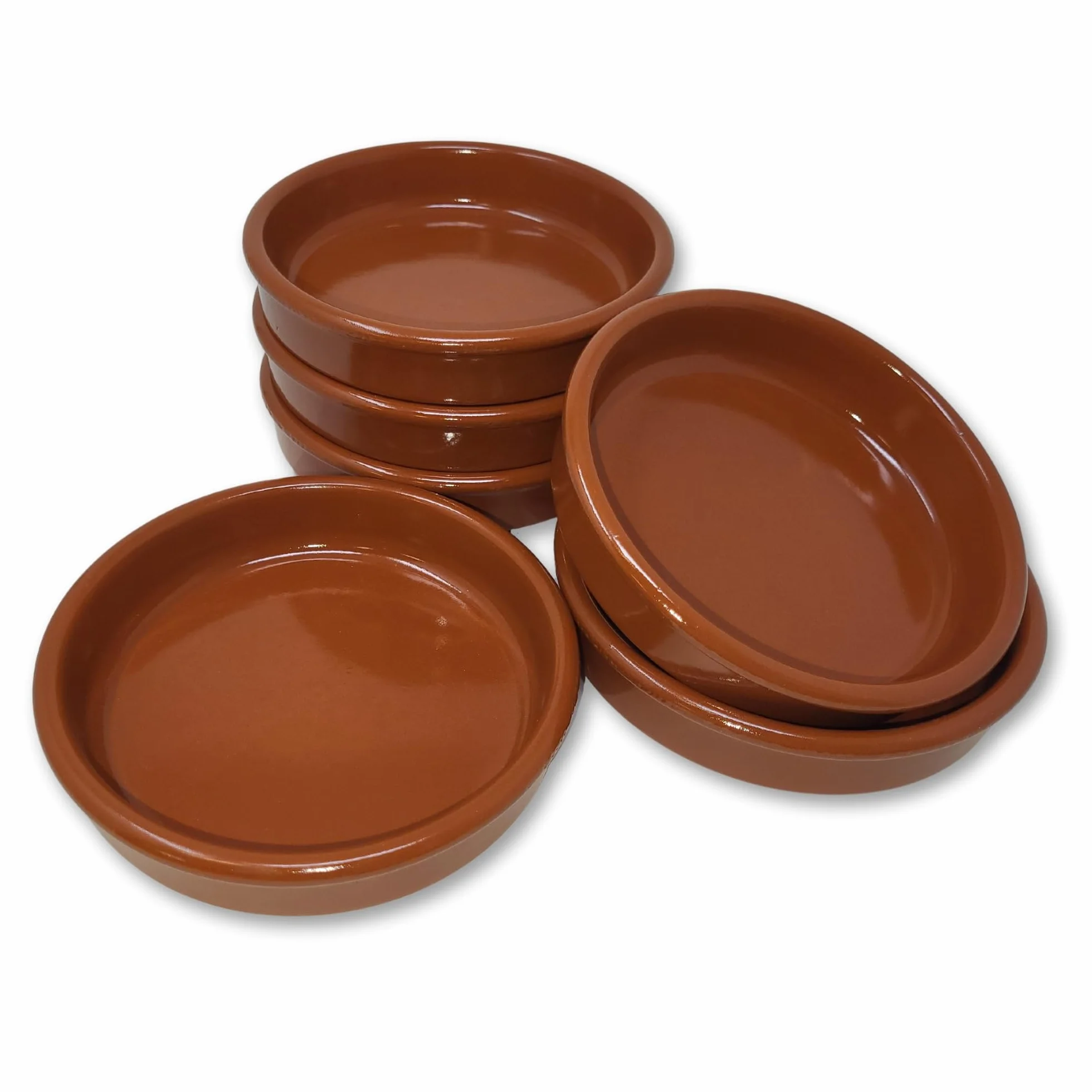 ToCi Zestaw 4 misek do tapas, brązowe naczynie do zapiekanek, 230 ml, miseczka Cazuela, gliniane miseczki deserowe, miseczki śródziemnomorskie, Ø 15 cm, tradycyjna ceramika z Hiszpanii
