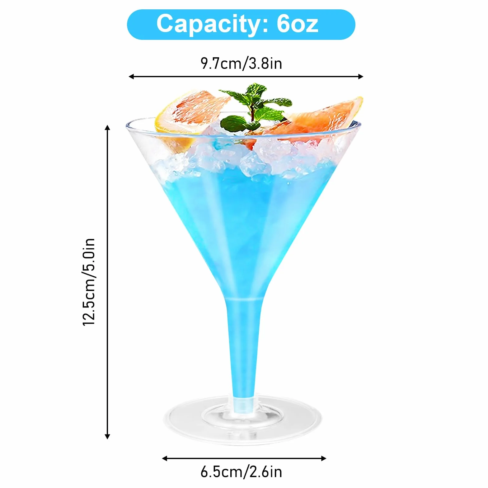 Martini plastikowe kieliszki do szampana 25 sztuk 200 ml wielokrotnego użytku przezroczyste