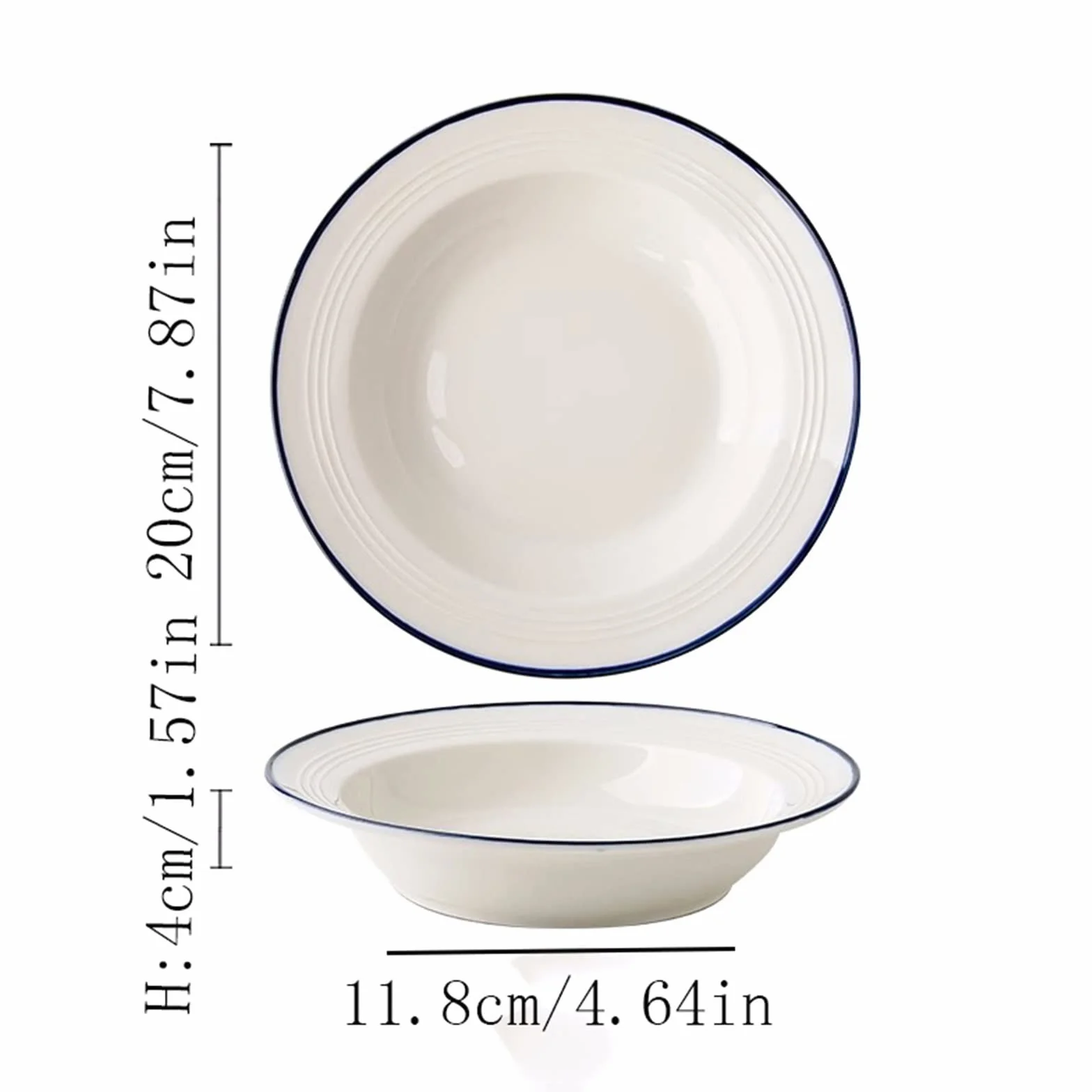 Talerz obiadowy Dwa talerze z kapeluszami Prosty talerz Ceramiczny talerz do zupy Talerz sałatkowy Talerz obiadowy Kuchnia domowa Restauracja Biały okrągły talerz Naczynia do serwowania