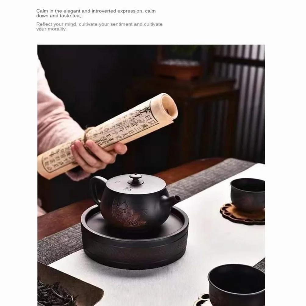 Czajniczek Fioletowy Glina Czajniczek Domowy Antyczny Fioletowy Garnek Ceramiczny Pojedynczy Garnek Zestaw Herbaty Kung Fu Ręcznie Pokryta Miska Czajniczek Herbata Zestawy Czajniczek Czajniki