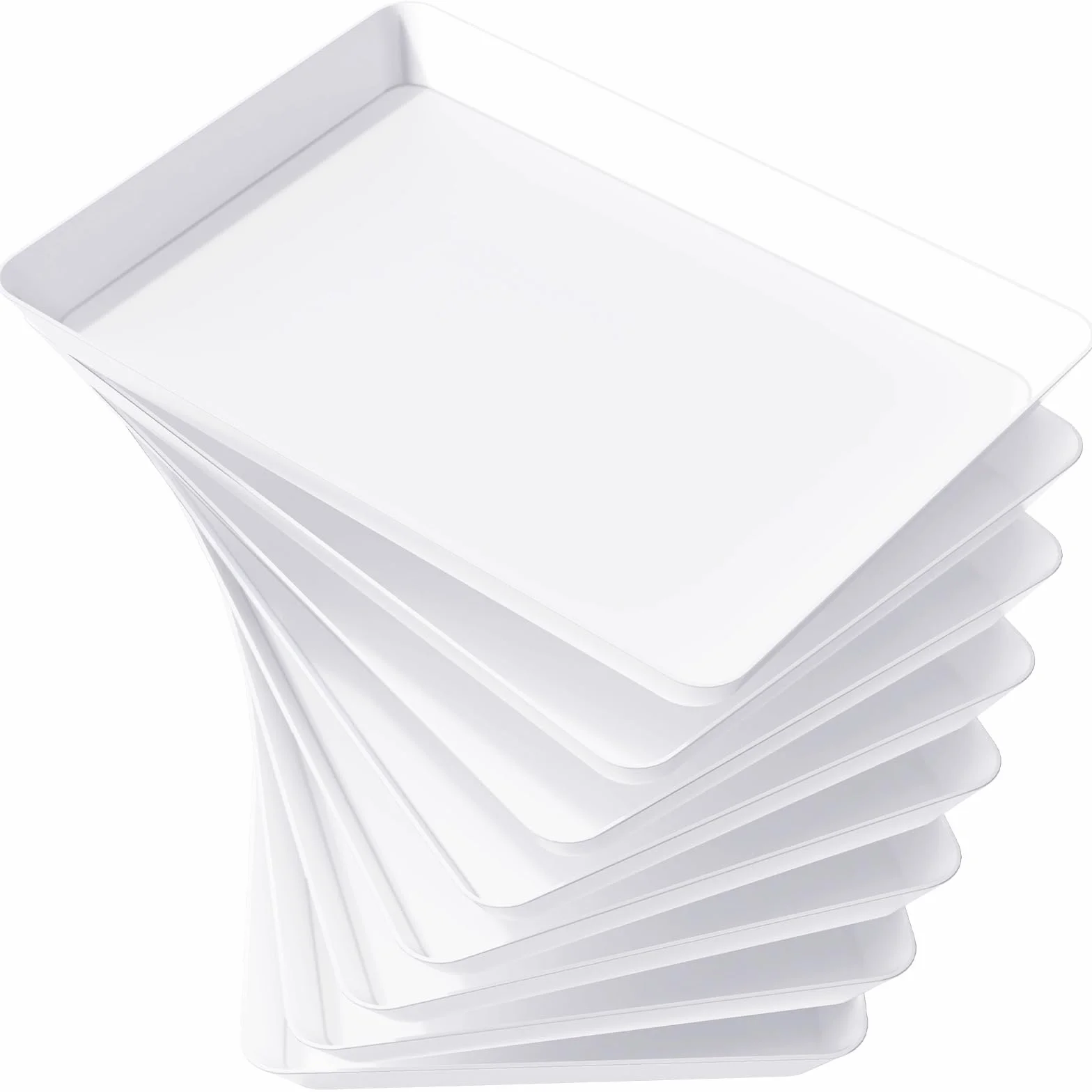 Lifewit Taca do Serwowania, Deski do Serwowania, Plastikowe Półmiski, Naczynia do Serwowania Wędlin na Przyjęcia, Biała taca Wielokrotnego Potraw, Ciastek, Zestaw 8 Sztuk, 34.3 × 24 cm