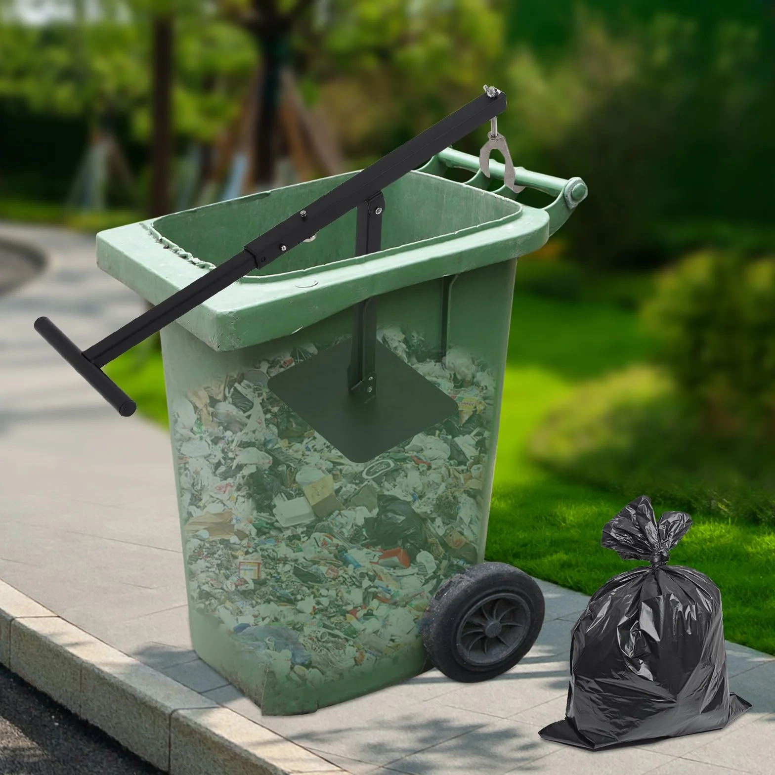 Domowy kosz na śmieci prasa skompresowany pojemnik na odpady z żelaza, ręczna prasa papierowa do kosza 60 l do 100 l, nośność do 50 kg