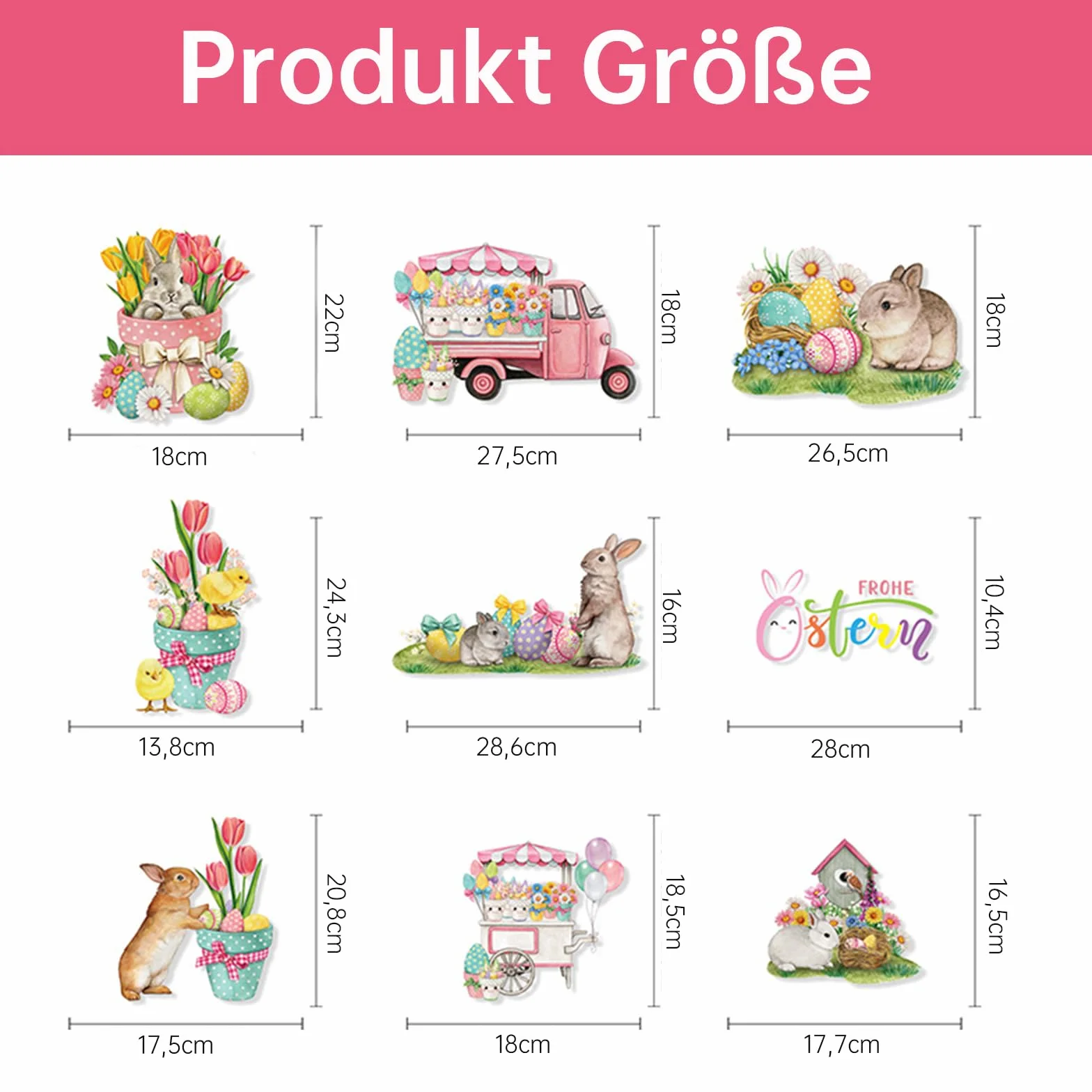 Naklejki na okno wielkanocne samoprzylepne 9 arkuszy dekoracja wielokrotnego użytku