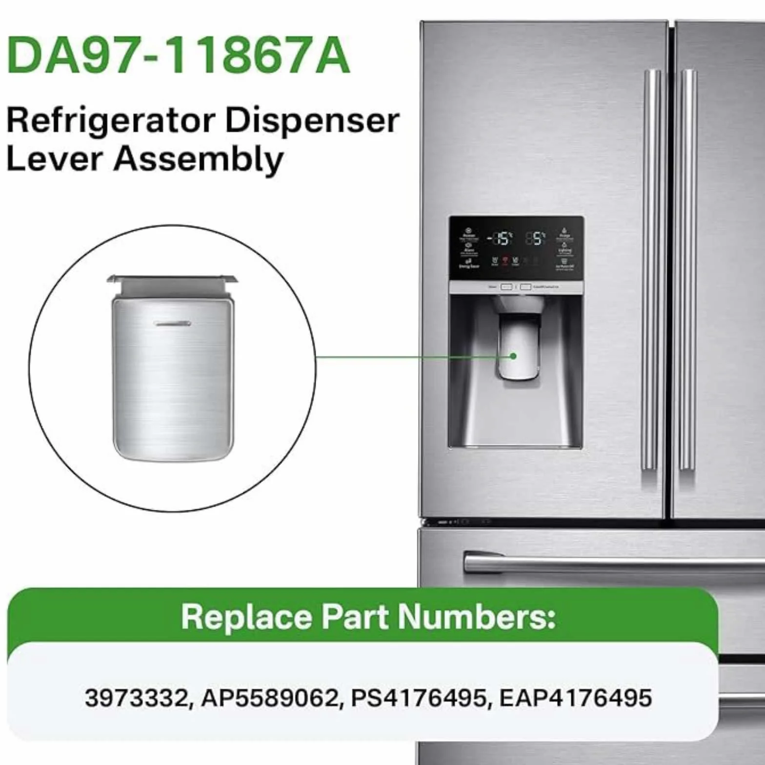 TECKEEN DA97-11867A Zapasowy zestaw dźwigni dozownika lodówki do lodówki Samsung RF25HMEDBWW/AA-00, RF25HMEDBWW/AA-01