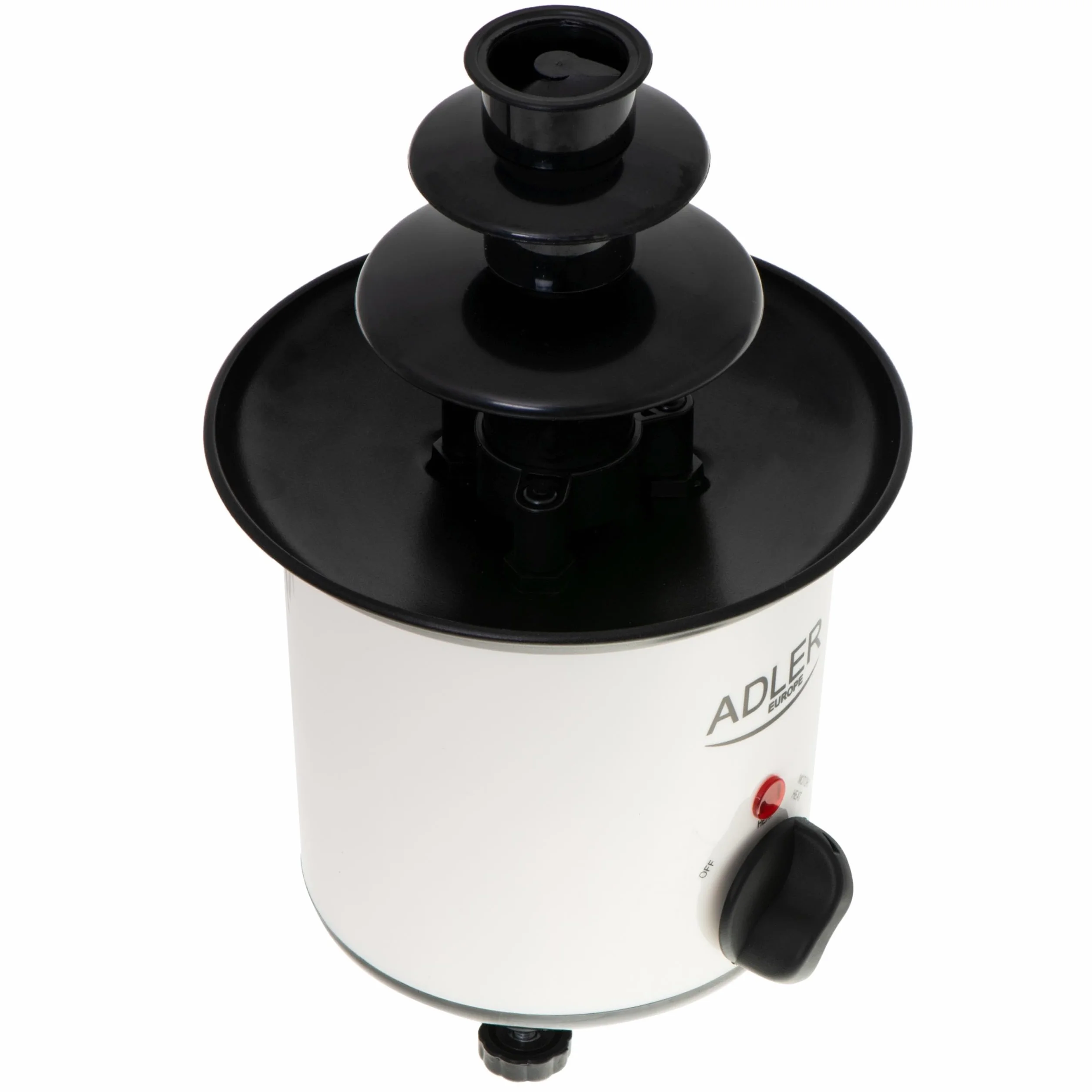 Adler AD 4487 Fontanna do Czekolady 200ml z Patyczkami, Moc 30W, Regulowane Podgrzewanie, Stabilna Konstrukcja, Kolor Biały