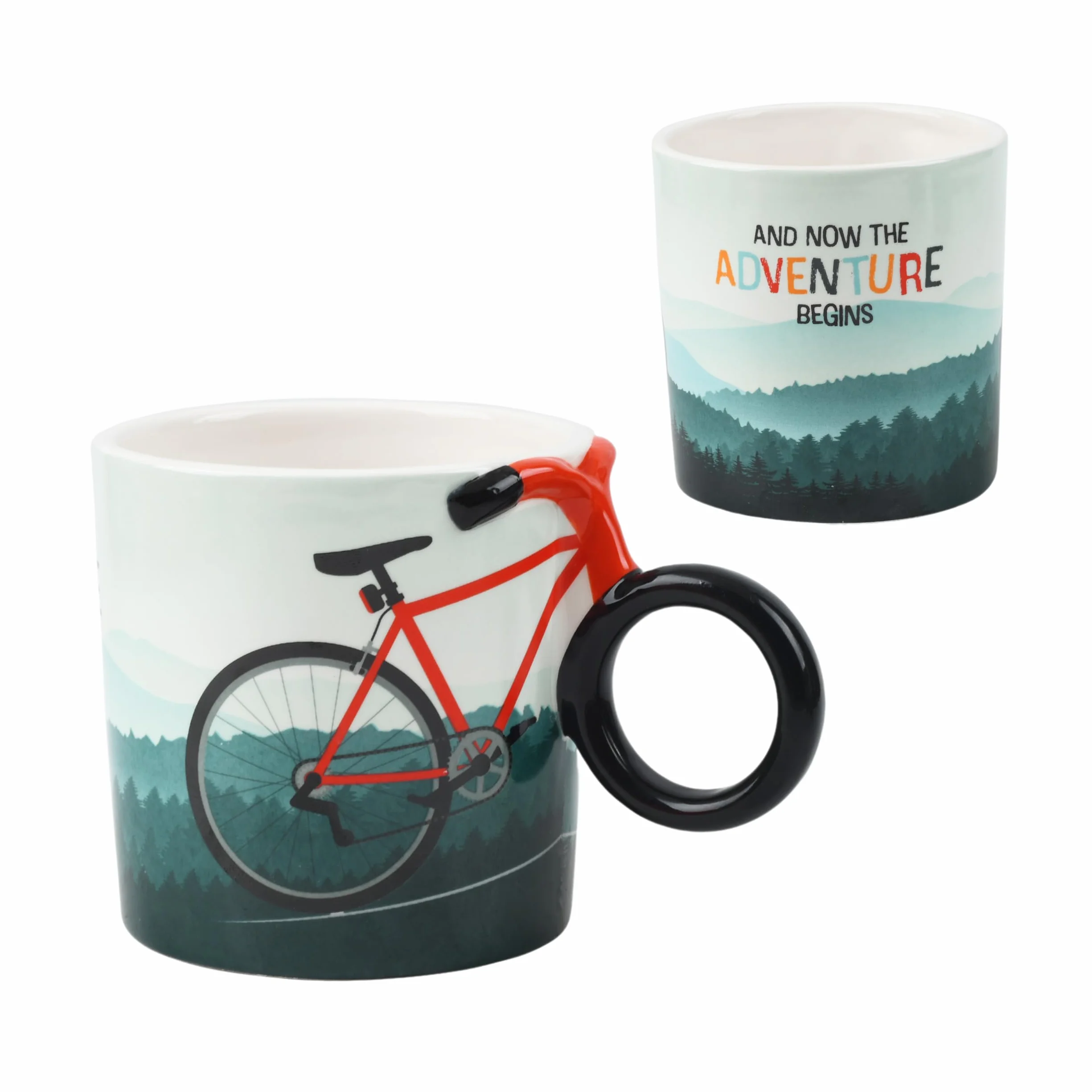 Winkee - Rowerowa filiżanka do kawy - stylowa filiżanka do kawy z uchwytem rowerowym I Rowerowa filiżanka do herbaty I Doskonałe akcesoria rowerowe