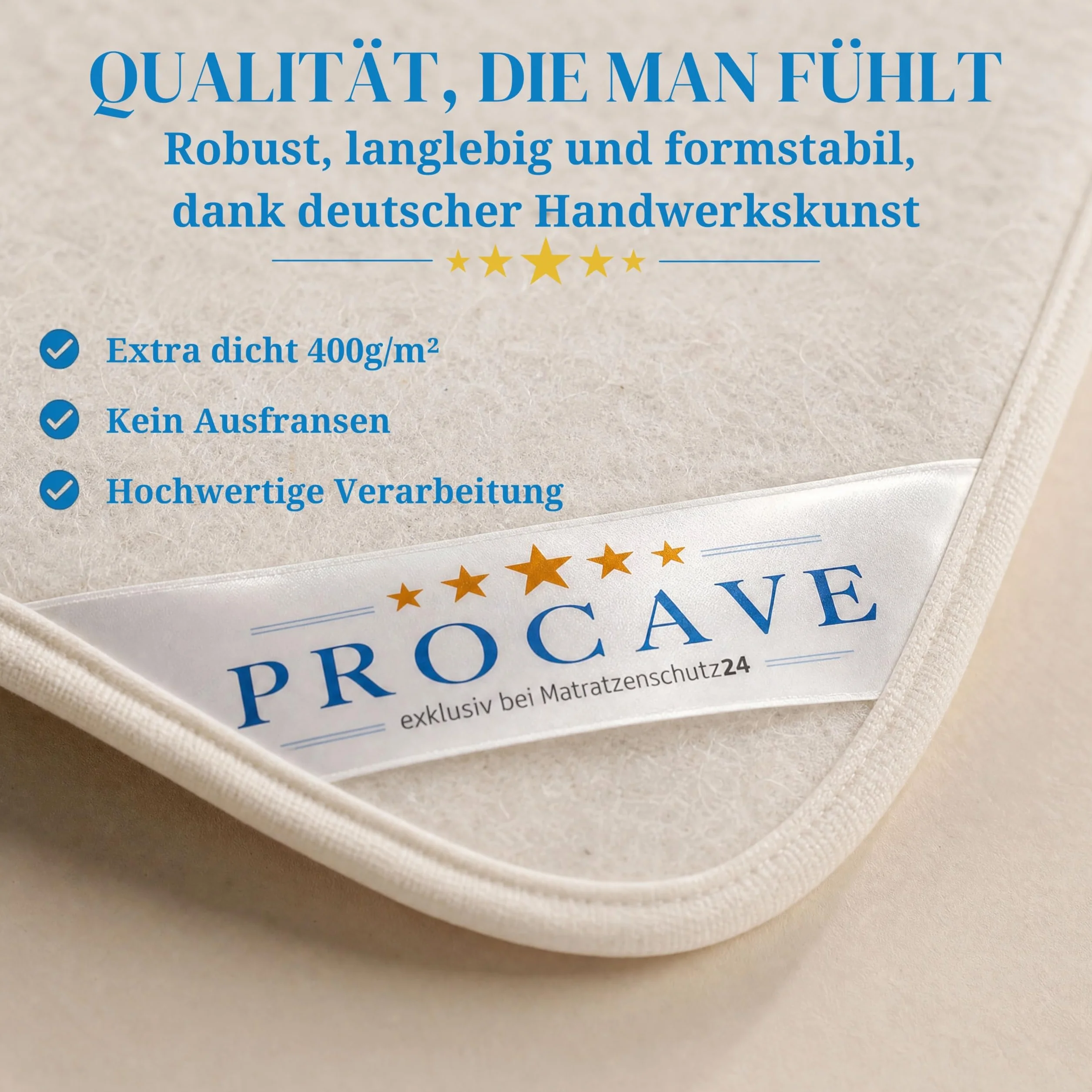PROCAVE ochraniacz filcowy 90 x 200 cm biały