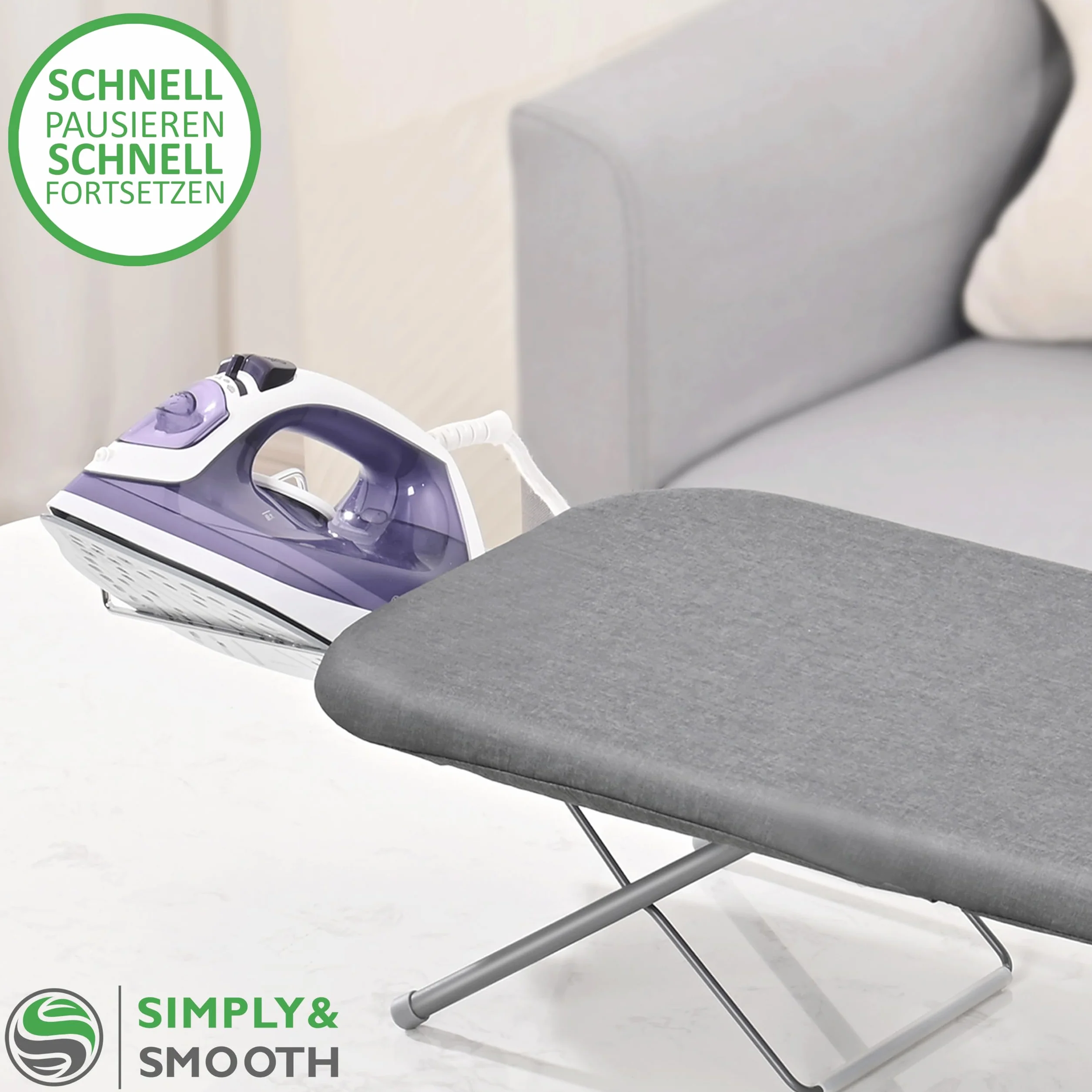 SimplySmooth Składana deska do prasowania z półką na żelazko – mini deska o wymiarach 77 x 30 cm – prasować