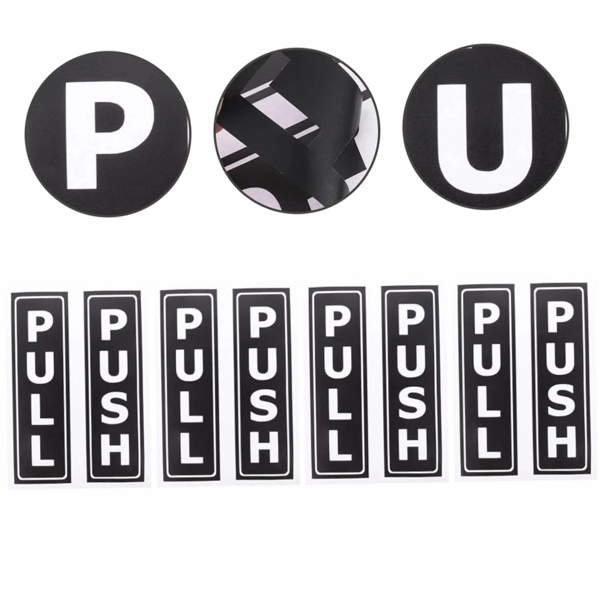 Naklejka Pull Push Drzwi Przesuwne 8 Sztuk Samoprzylepne Znaki Biuro