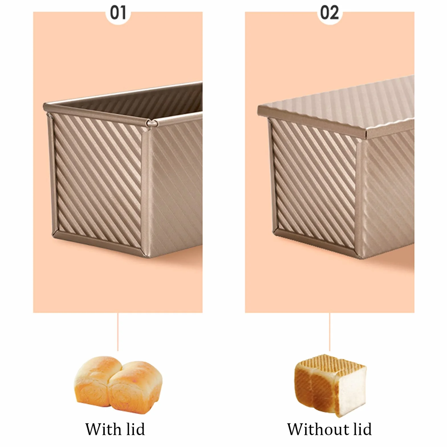 Naczynia kuchenne Patelnia z powłoką nieprzywierającą z pokrywką Chleb Forma do ciasta tostowego Stop aluminium Pieczenie Dla domu Pieczenie w kuchni Idealny zestaw do pieczenia Prezent Dla miłośnik