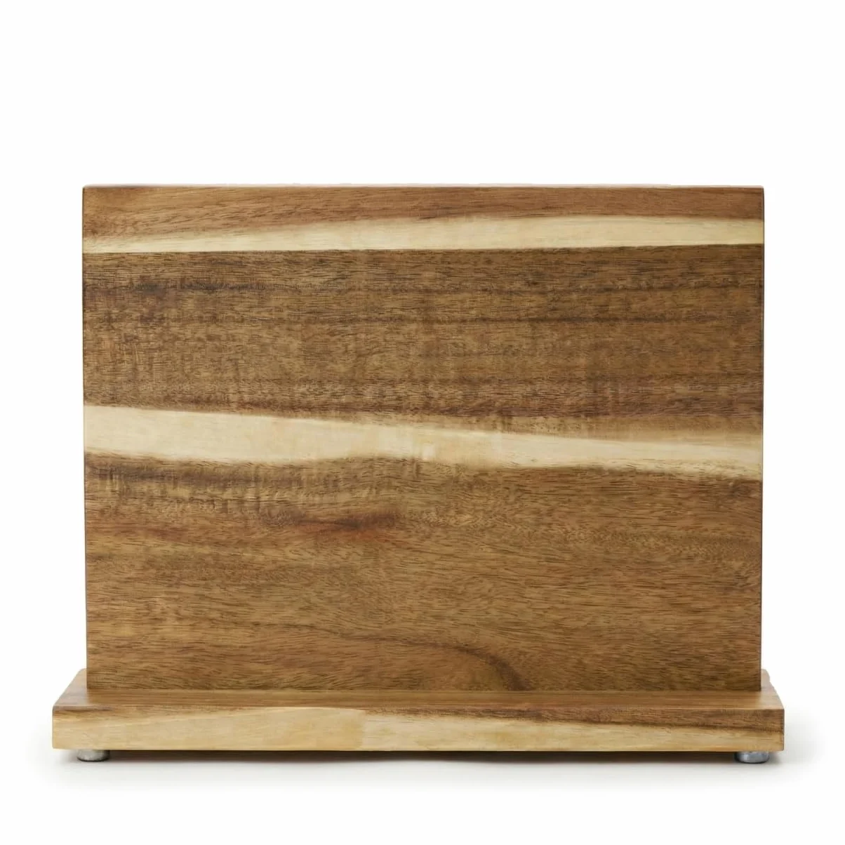 Magnetyczny blok na noże, bez targów – uchwyt na noże z drewna akacjowego, dwustronny magnes, antypoślizgowy i nie zajmuje dużo miejsca, 32 x 29 x 11 cm