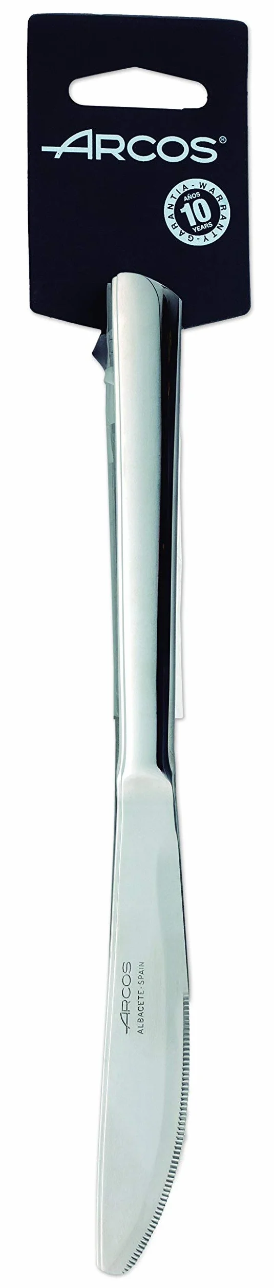 Arcos zestaw noży stołowych z serii 575000 (3 noże) – monoblok, ze stali nierdzewnej 18/10 i 220 mm (8,66 cala) srebrny kolor, i tworzywo sztuczne