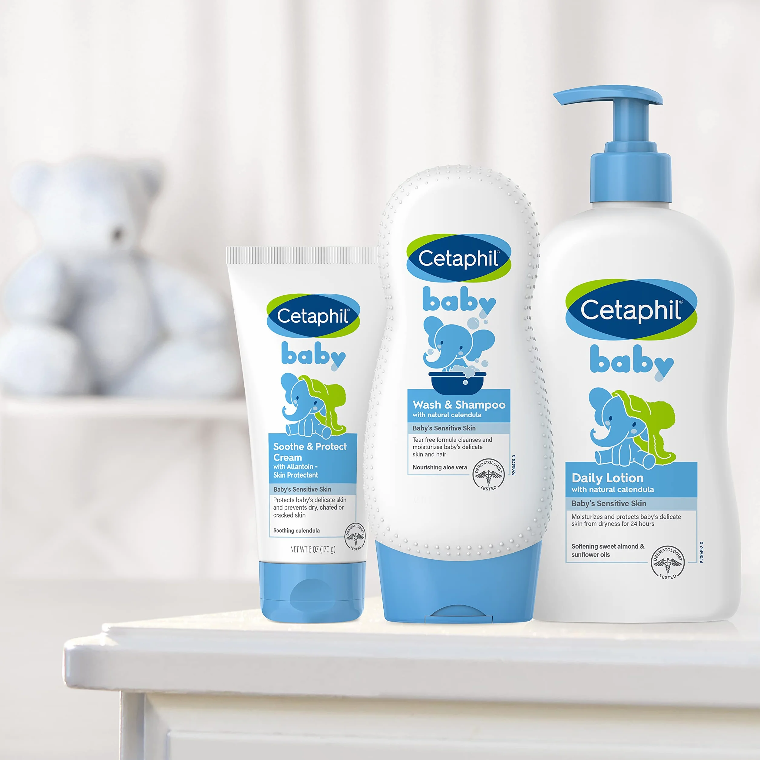 Cetaphil Baby Soothe & Protect Cream z alantoinową ochroną skóry, 6 uncji, zapobiega suchości, popękanej lub popękanej skórze, krem dla dzieci nawilża przez 24 godziny, nie tłusty (opakowanie