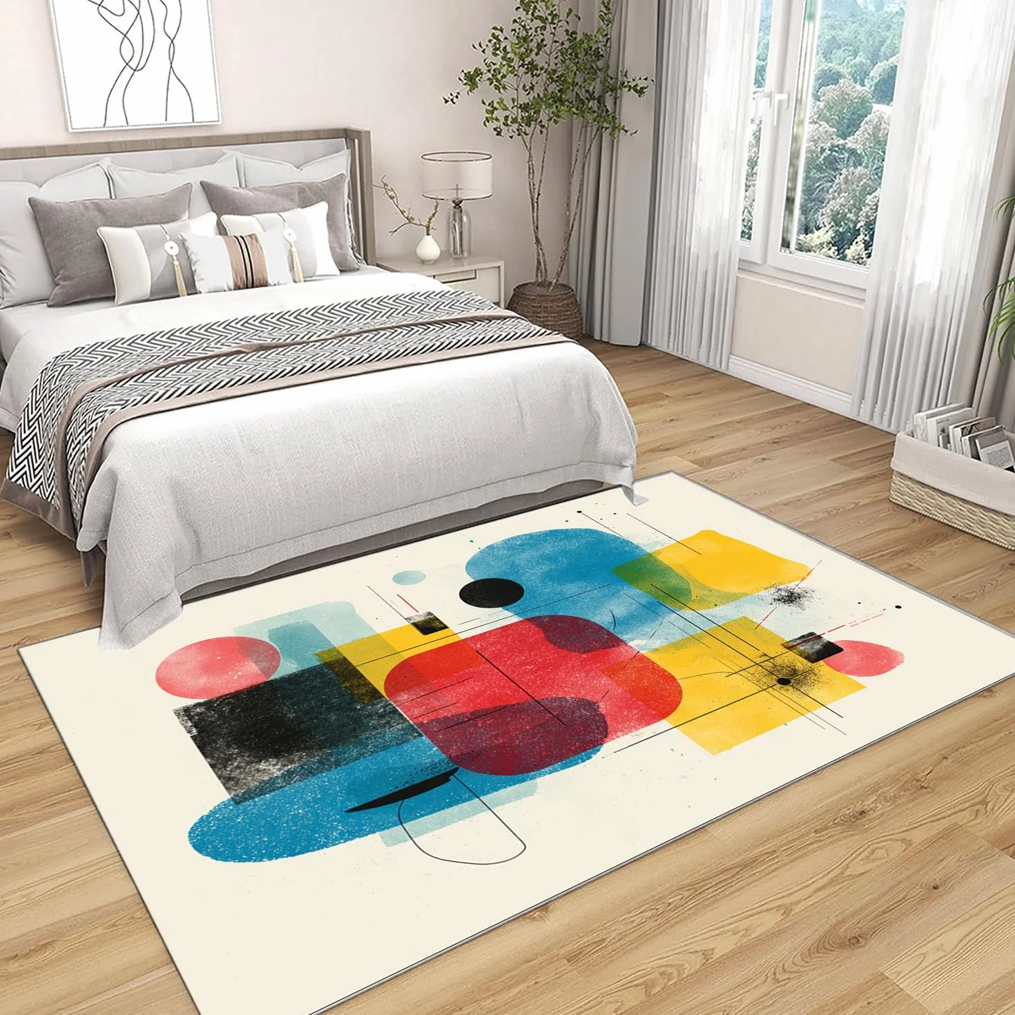 Kolorowy drukowany dywan do salonu zestaw kolorowych klocków dywan do salonu, sypialni dla dorosłych jadalnia biuro (wielokolorowy)-120x180cm