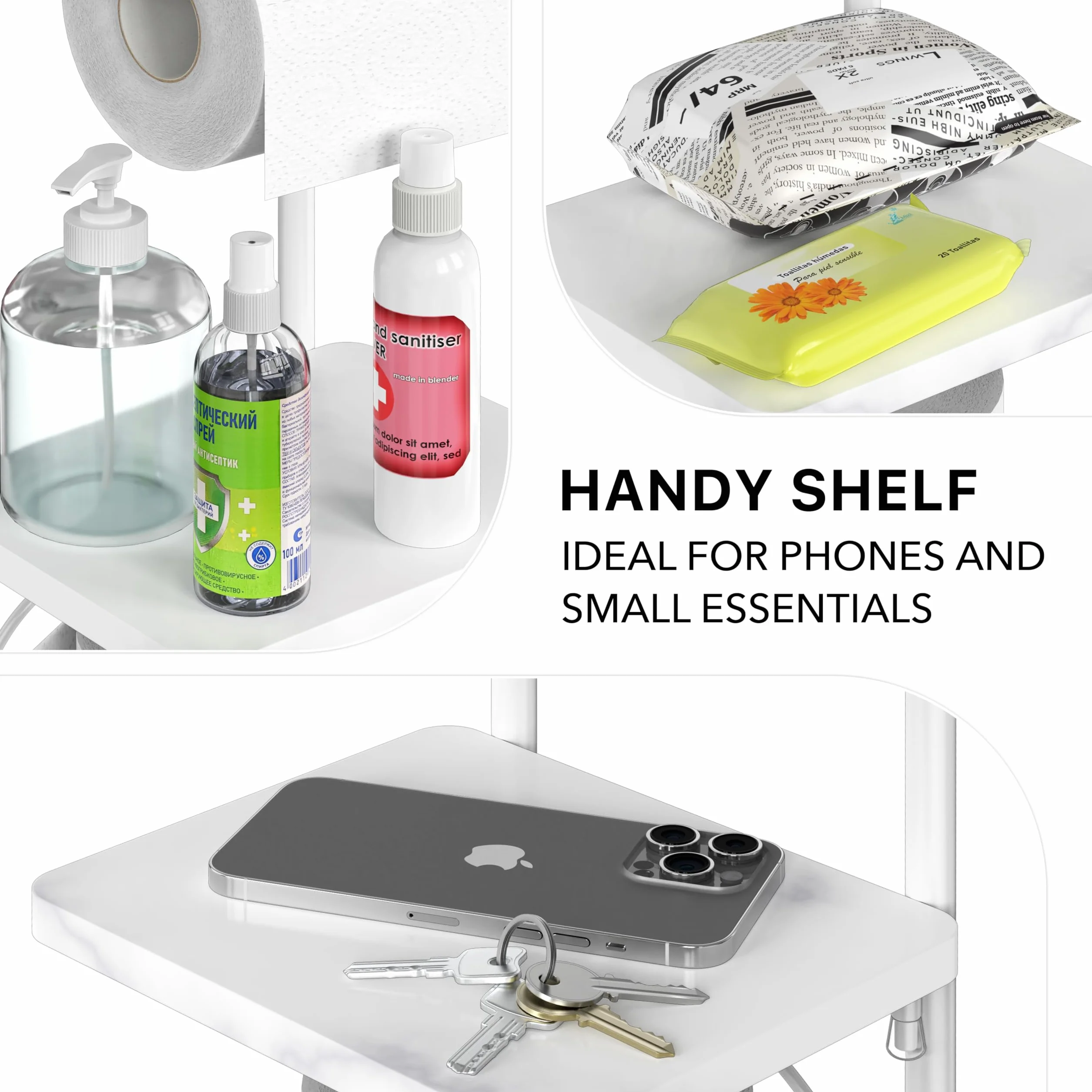 Simple Houseware Stojak na papier toaletowy w stylu angielskim, biały