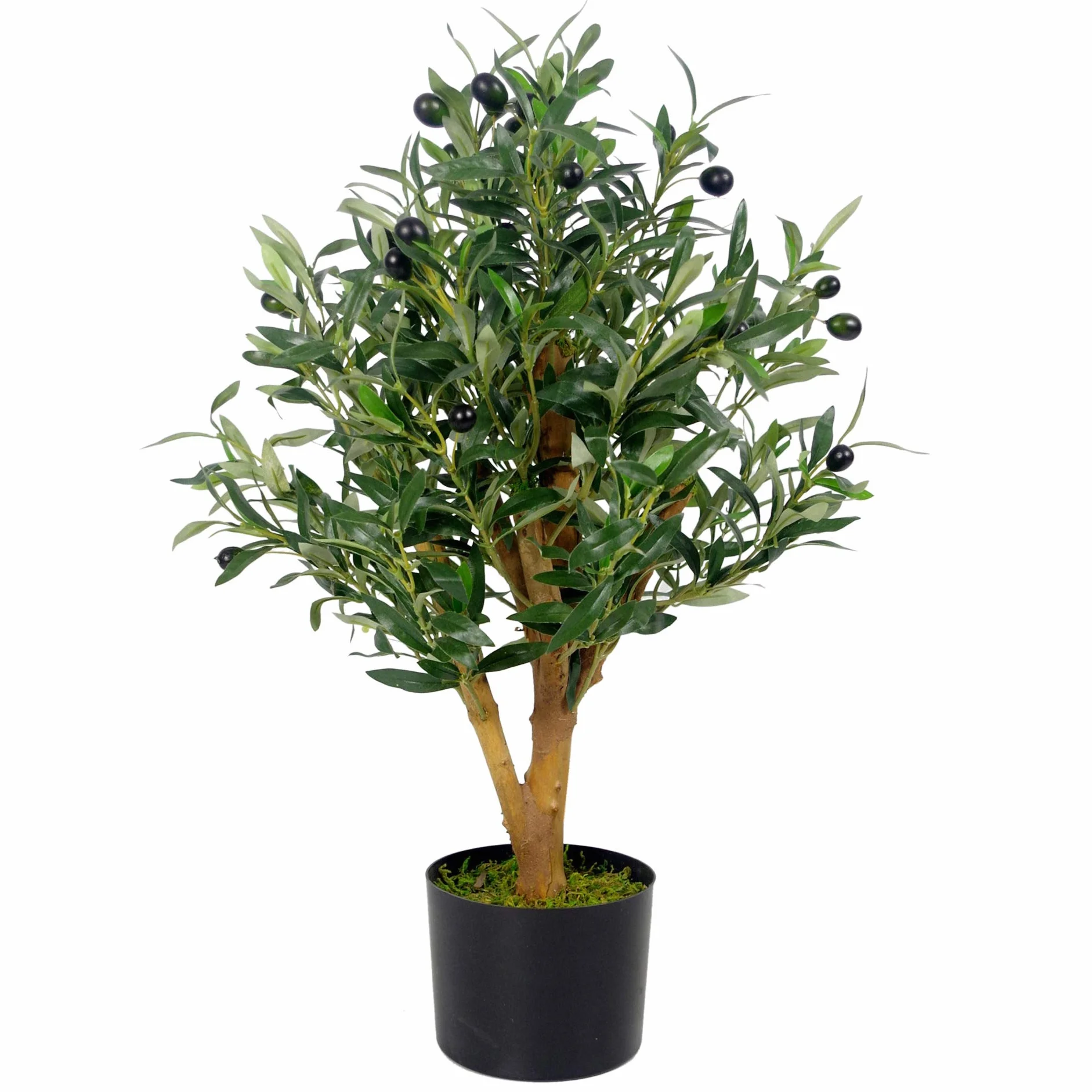 Leaf Design UK sztuczne drzewo oliwne w czarnej plastikowej doniczce, 65 cm