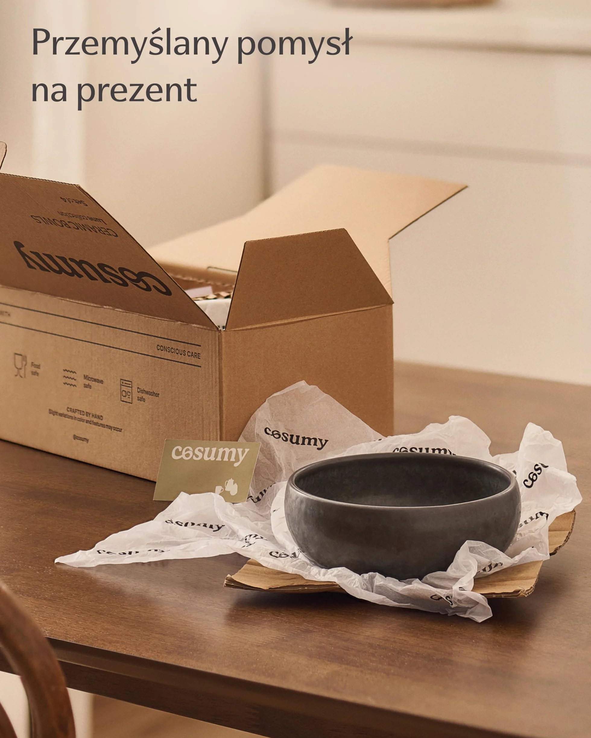 Cosumy Zestaw Misek Ceramicznych 4 Szt. 750 ml – Klasyczne Czarne Miski Śniadaniowe i do Zupy – Zestaw Misek dla 4 Osób do Codziennego Użytku – Do Mikrofalówki i Zmywarki
