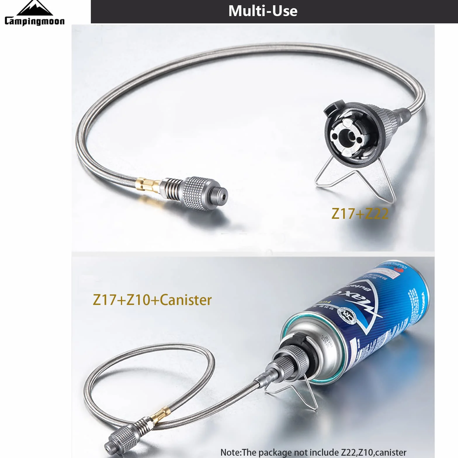 Campingmoon Camping adapter głowicy kanistra gazowego wąż gazowy do zaworu liniowego EN417 wkręcany kanister i urządzenie 100 cm