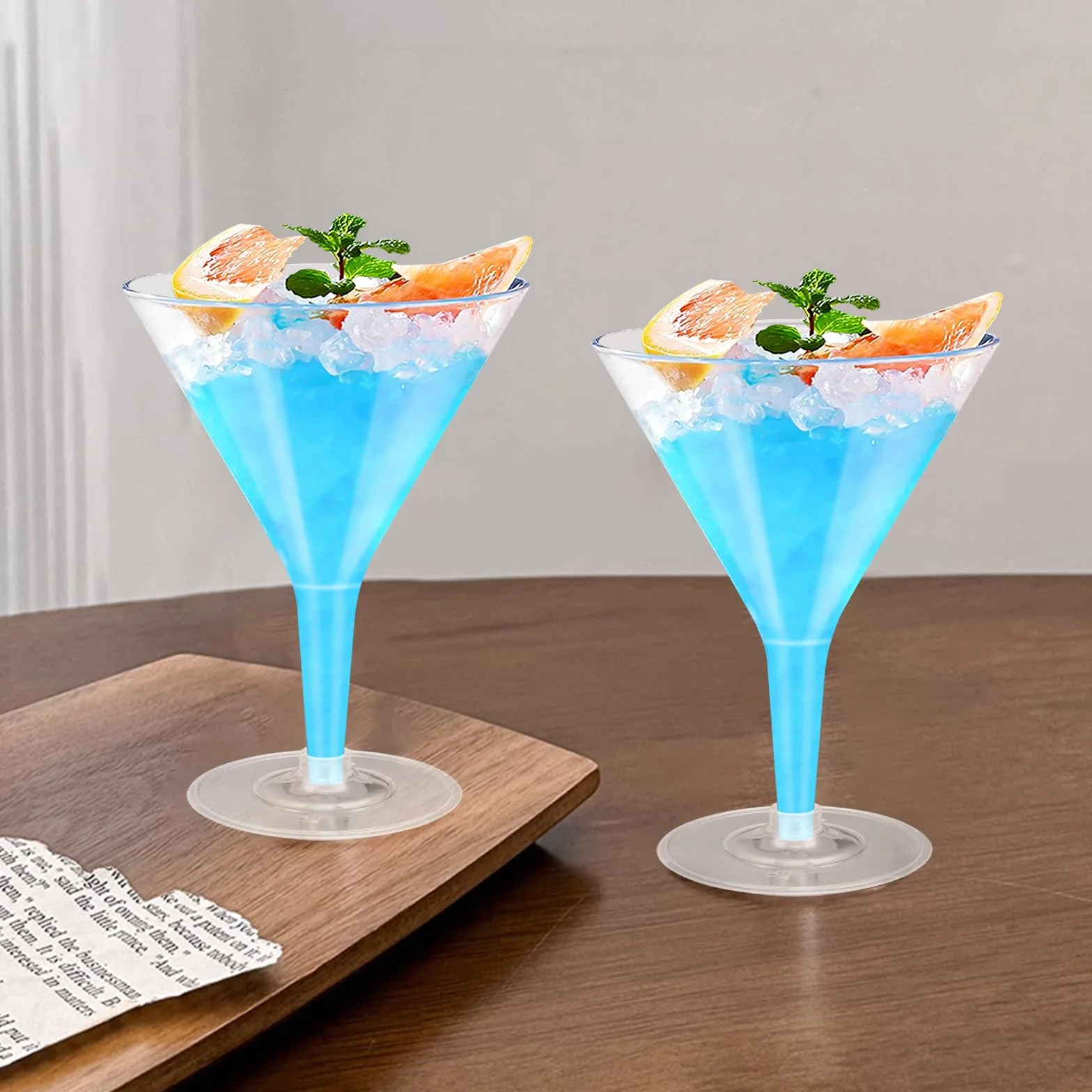 Martini plastikowe kieliszki do szampana 25 sztuk 200 ml wielokrotnego użytku przezroczyste