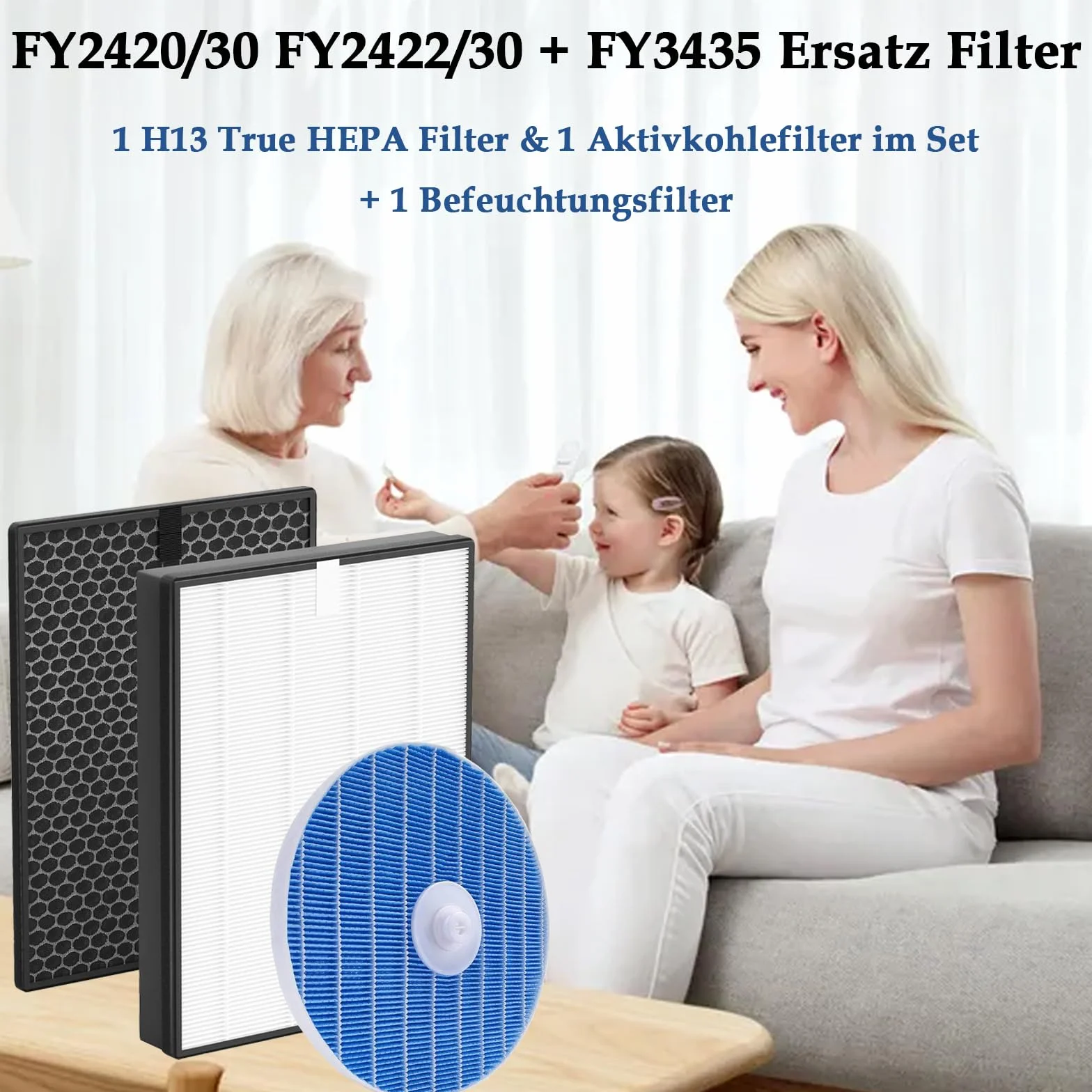 FY2420 FY2422 FY3435 filtr wymienny do Philips Series 2000 & 3000 AC2882 / AC2887 / AC2889 / AC3829 2 w 1 oczyszczacz powietrza i nawilżacz powietrza, filtr HEPA FY2420/30 FY24222 /30 F /30Y3435/30