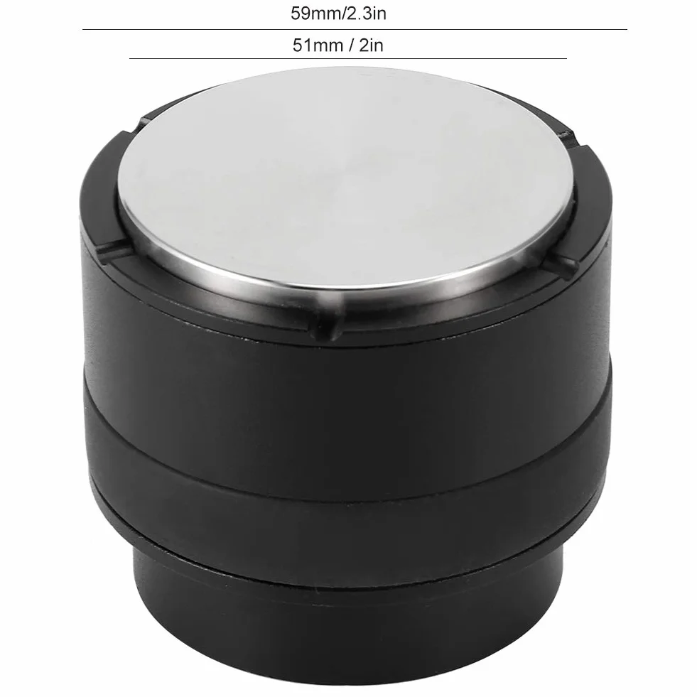 Dystrybutor ubijaka do kawy ze stali nierdzewnej 51 mm Narzędzie do poziomowania Premium Akcesoria baristyczne do kawiarni w domowym biurze Czarny aluminium Stal nierdzewna 461g