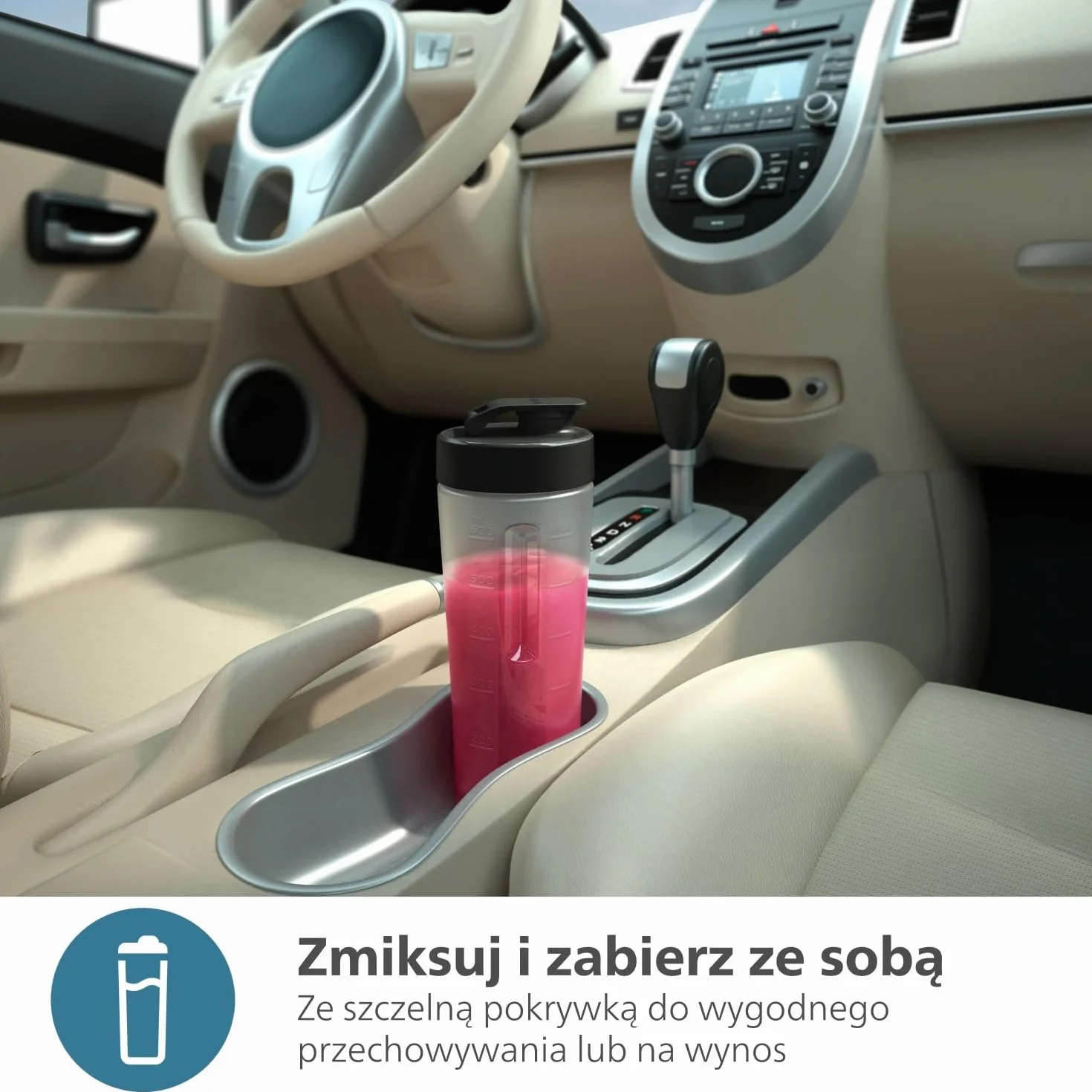 Philips Blender Serii 5000 800W ProBlend Plus Odłączane Ostrza Czarny Stal Nierdzewna HR2764/00