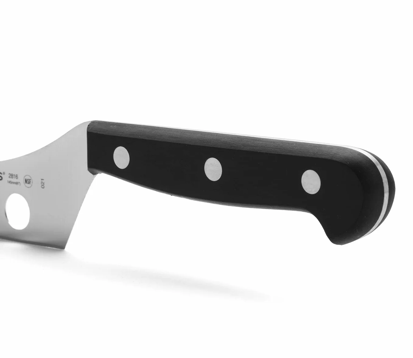 ARCOS Nożyce do sera 190 mm i ze stali Nitrum i ostrzem o długości 145 mm. Waga 161 g. Ergonomiczna rękojeść z POM. Seria Universal. Kolor czarny.