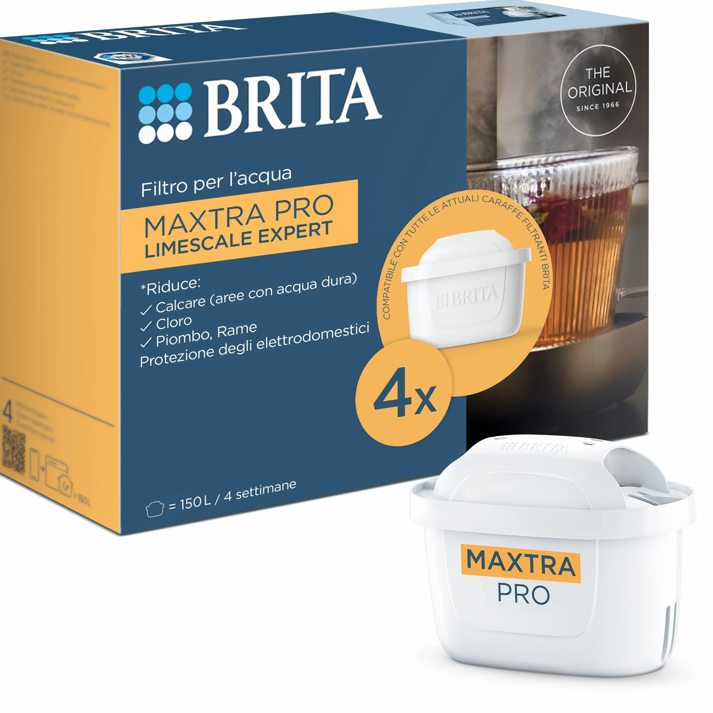 BRITA MAXTRA PRO Expert Cal Pack 4 wkład filtra wody oryginalny zamiennik z dodatkową filtracją kamienia
