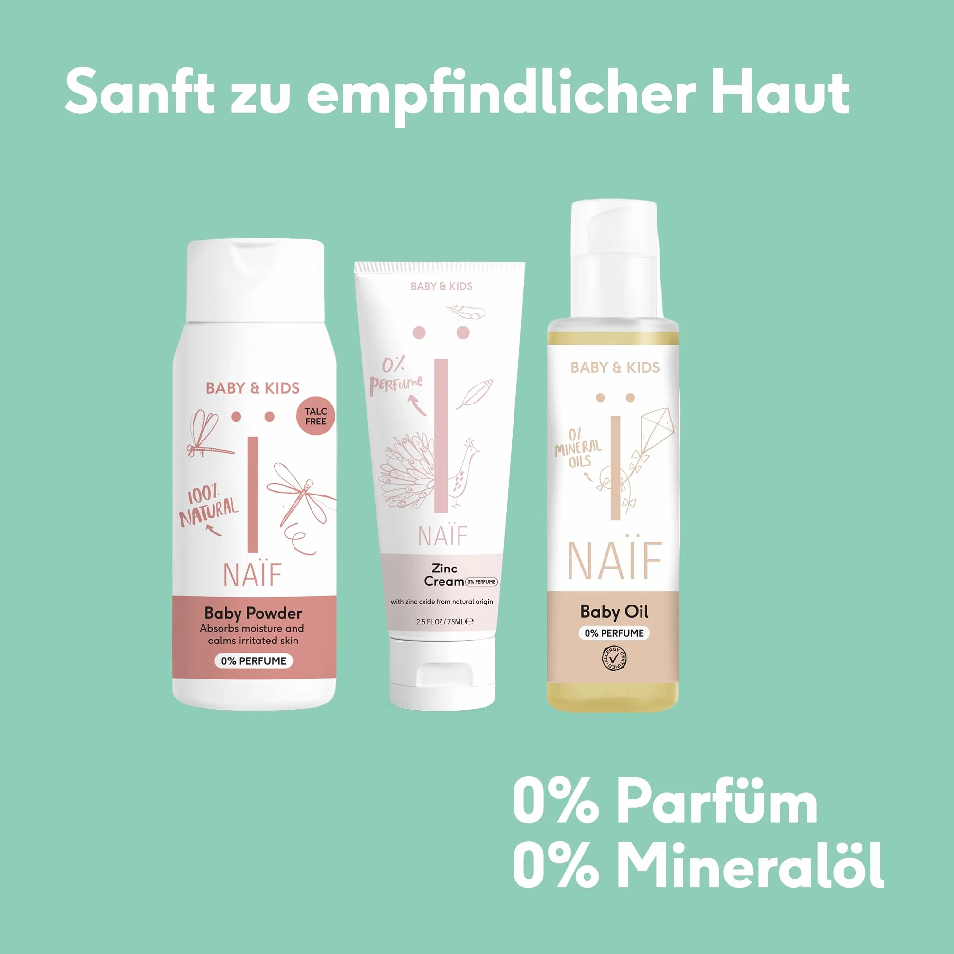 Naïf Krem na pieluchy bez substancji zapachowych – 75 ml – dla niemowląt i dzieci – naturalne składniki