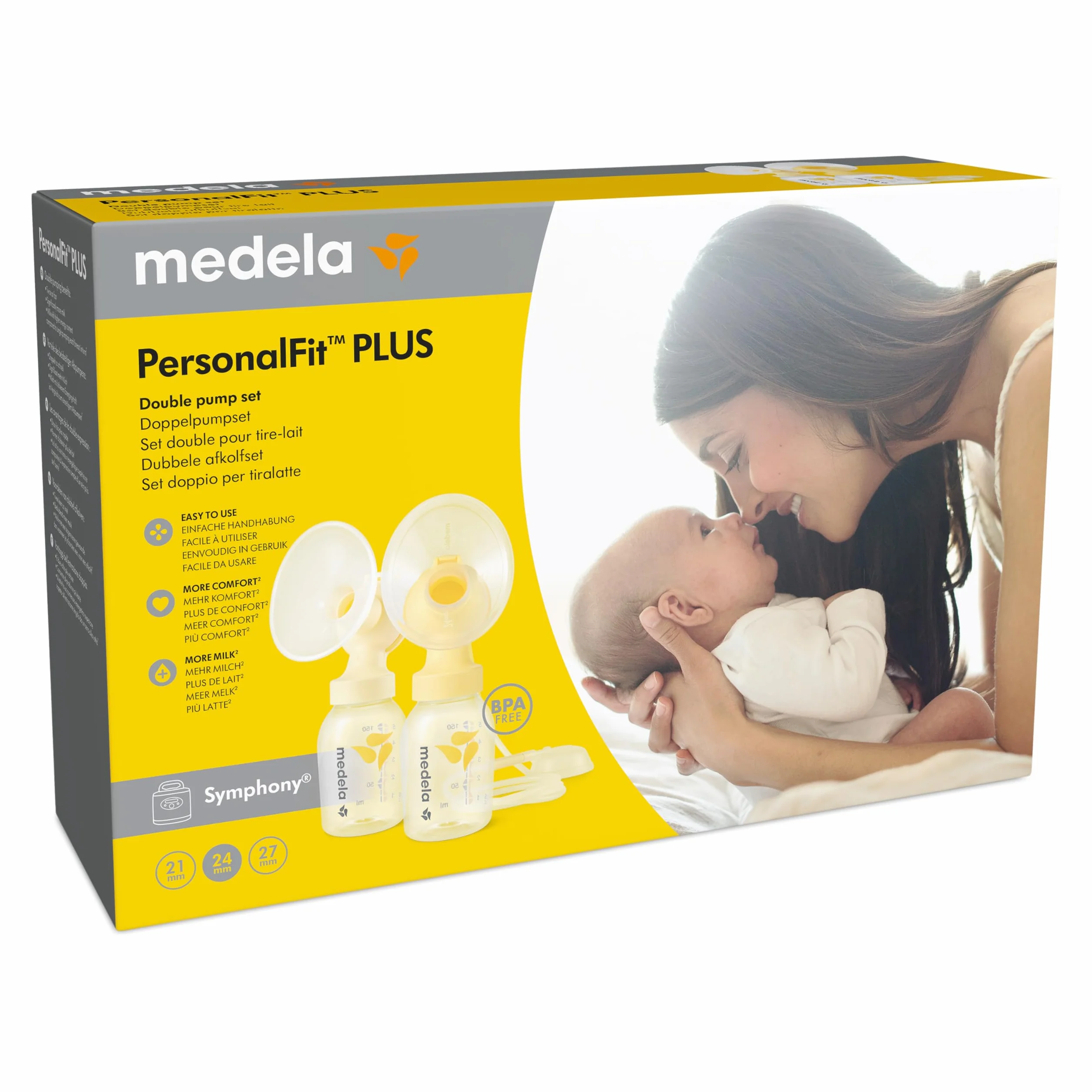 Medela symphony Doppelpumpset mit PersonalFit Plus Größe M, 1 Sztuka Ustaw