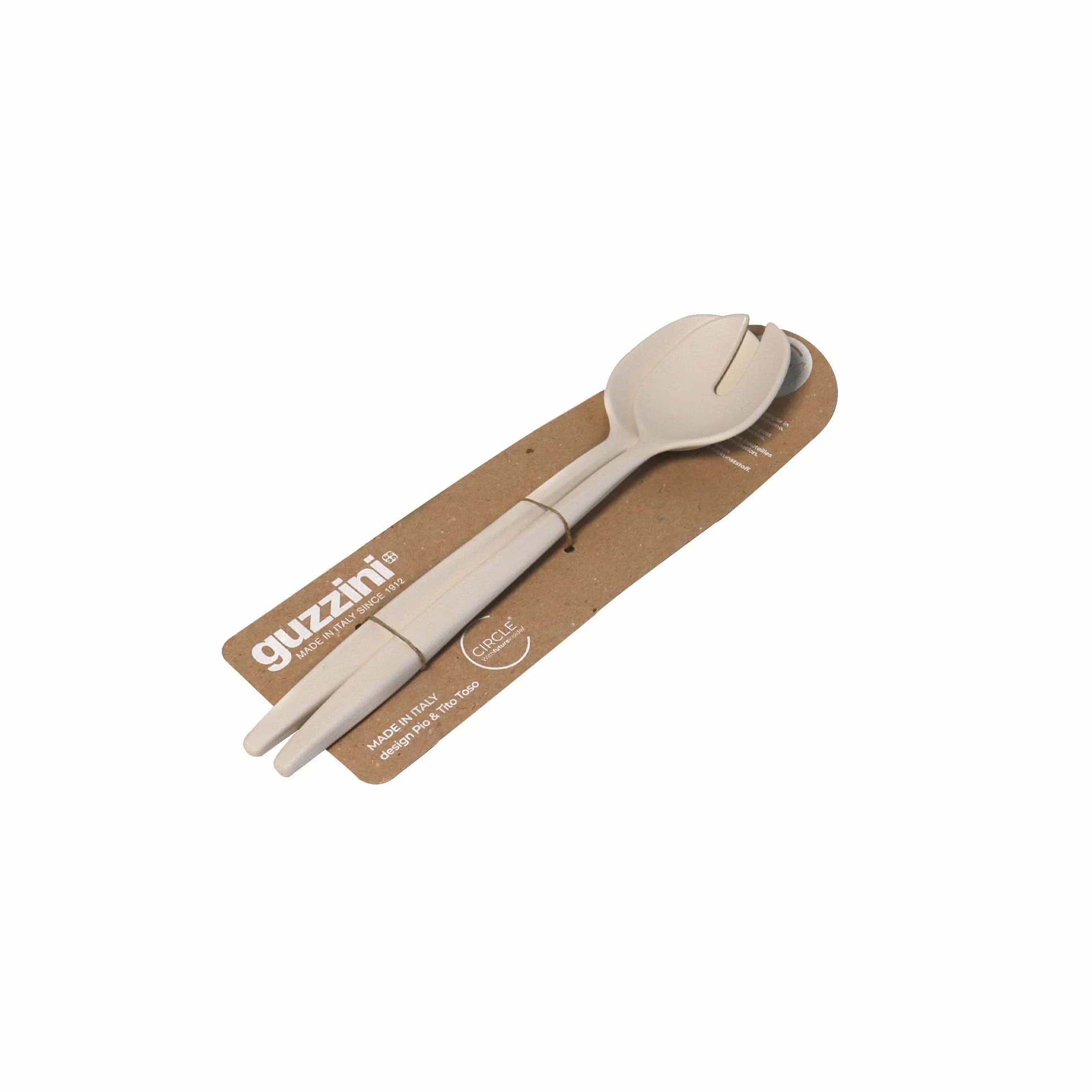 Guzzini - Tierra, Plastikowe Sztućce do Sałatek z Recyklingu - Mlecznobiały, 28 cm - 106101156