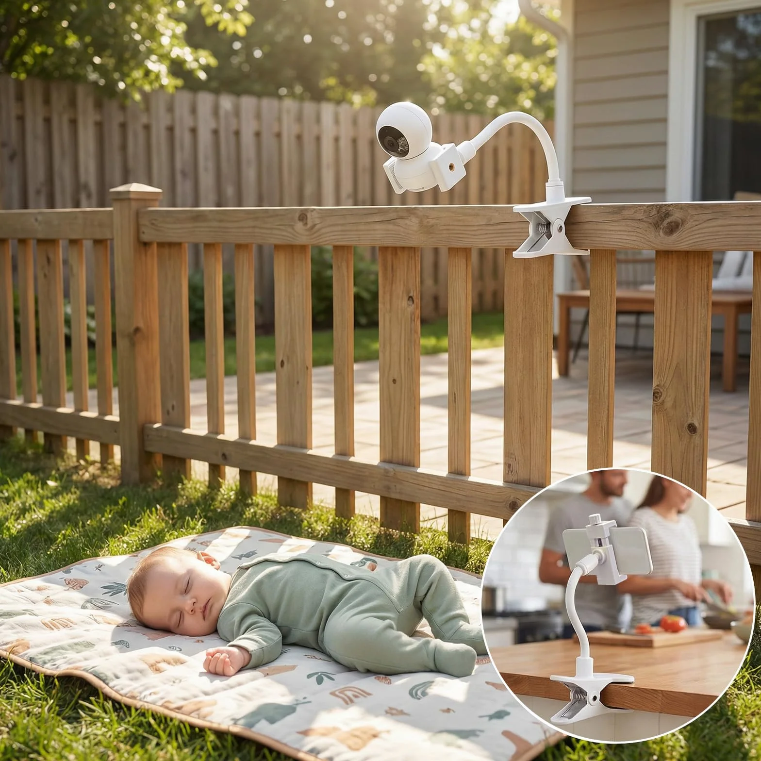 DESPOINA Elastyczny Uchwyt na Kamerę Dziecka, Uchwyt na Elektroniczną Niania Elektroniczną, Nie Wymaga Wiercenia, Uchwyt na Klips do Niani do Monitora Philips Avent Video Baby Monitor