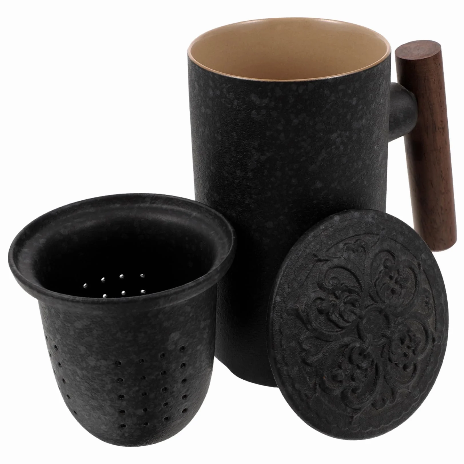 Ceramiczna Filiżanka Do Herbaty z Filtrem i Pokrywką Kubek z Infuzorem