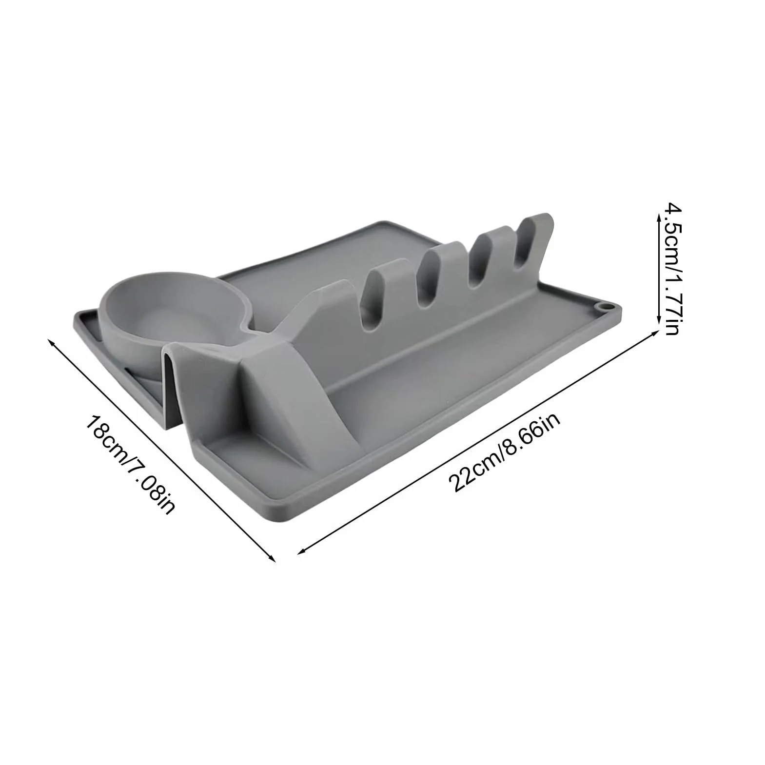 Silicone Spoon Rest - Kitchen Utensil Organizer with Drip Pad, Stove Top Spoon and Ladle Holder, Practical Cooking Tool, Multi-Use Utensil Organizer for Bakers, Apartment, Kitchen