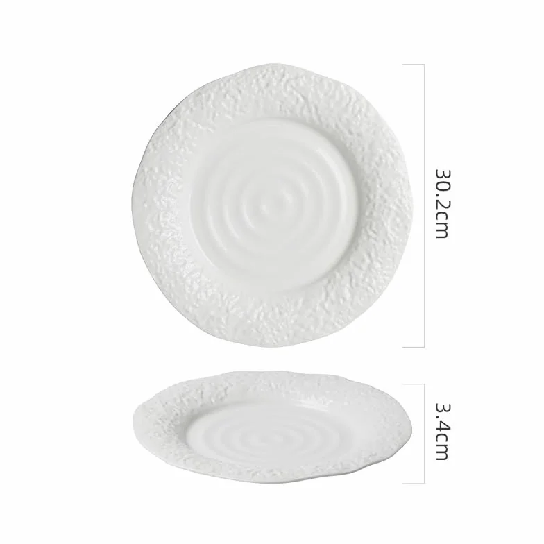 TEESONG Talerz obiadowy talerze do naczyń 20 cm hotel restauracja klub zastawa stołowa talerz czysty biały ceramiczny stek makaron talerz do układania w stos talerze obiadowe