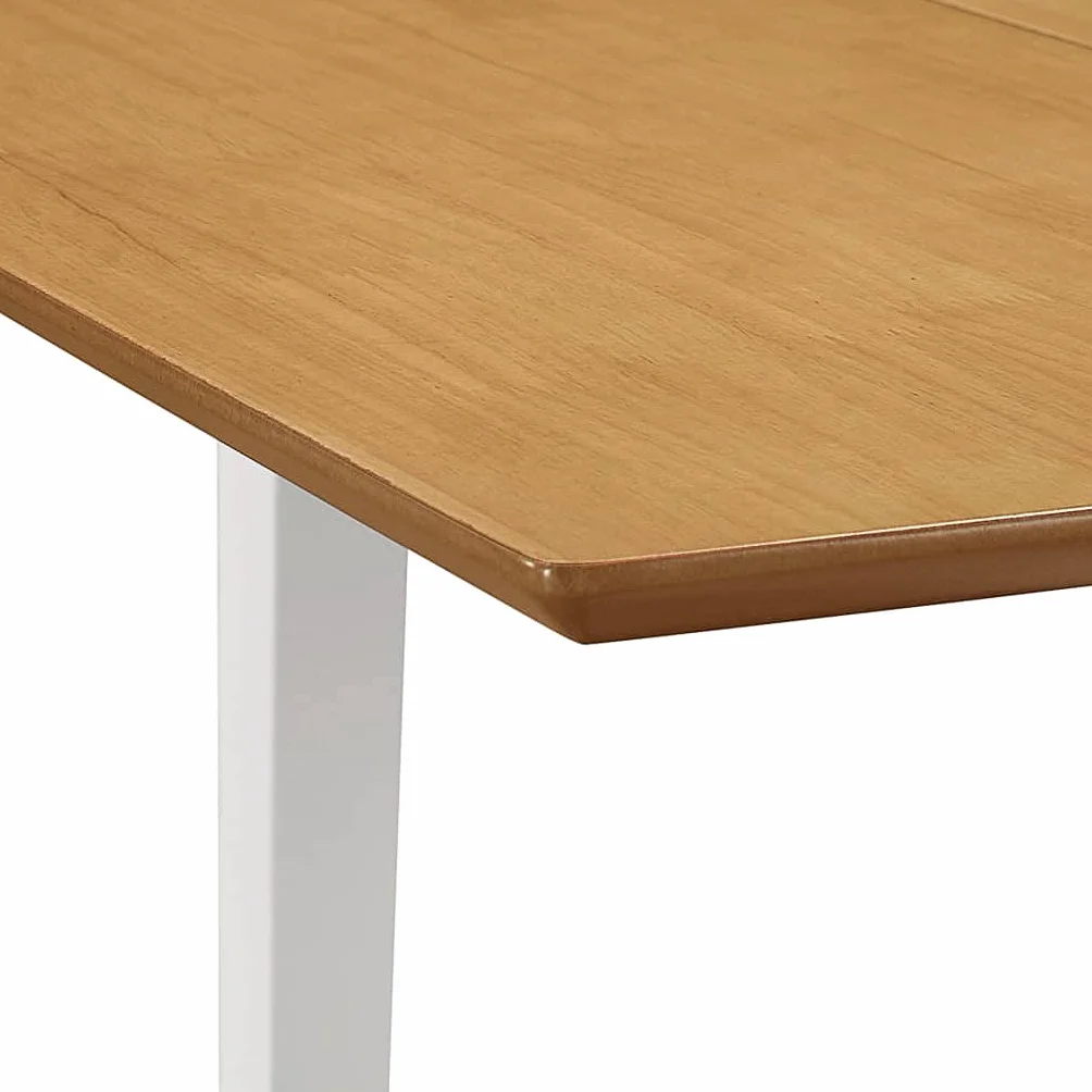 Stół do jadalni wysuwany biały 80-120 x 80 x 74 cm, wytrzymały blat z płyty MDF z fornirem gumowym, stelaż z litego drewna, uniwersalny stół do jadalni, nowoczesny i oszczędzający miejsce dla
