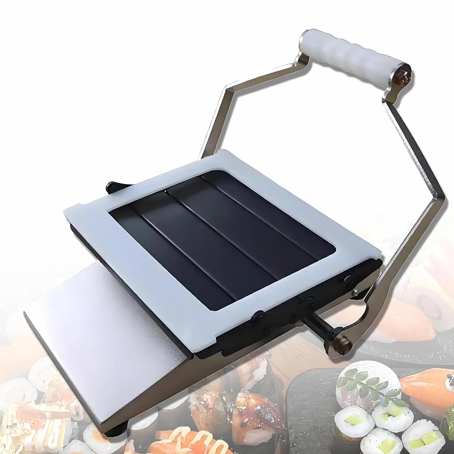 Maszyna do produkcji rolek sushi, stal nierdzewna, DIY, kwadratowy ekspres do sushi, do kawiarni, początkujących, użytku domowego, na lunch dla dzieci Bento