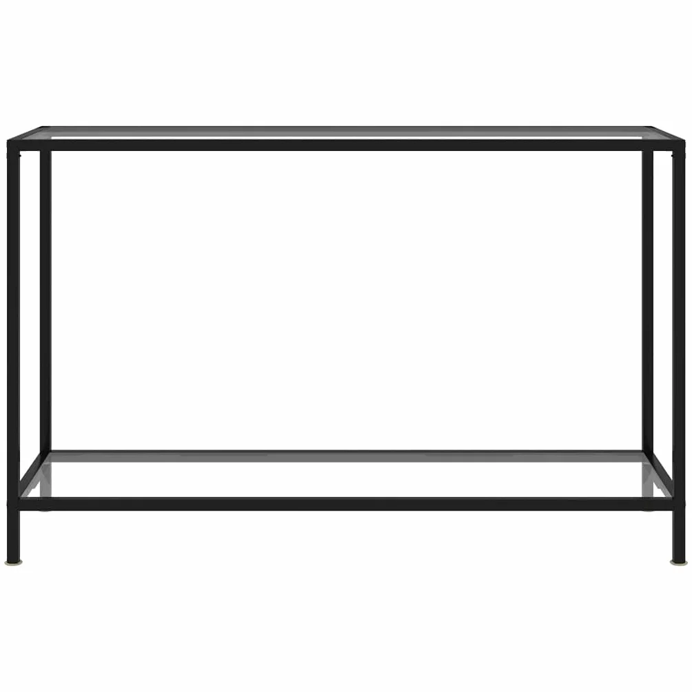 Stół Konsola ze szkła hartowanego 120 x 35 x 75 cm | Stal malowana proszkowo, półka do przechowywania, łatwa do czyszczenia, stabilna konstrukcja