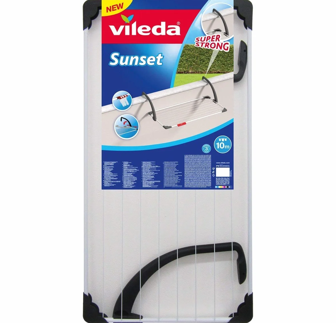 Vileda Sunset Suszarka na pranie na balkon lub kaloryfer - 10 m suszenia