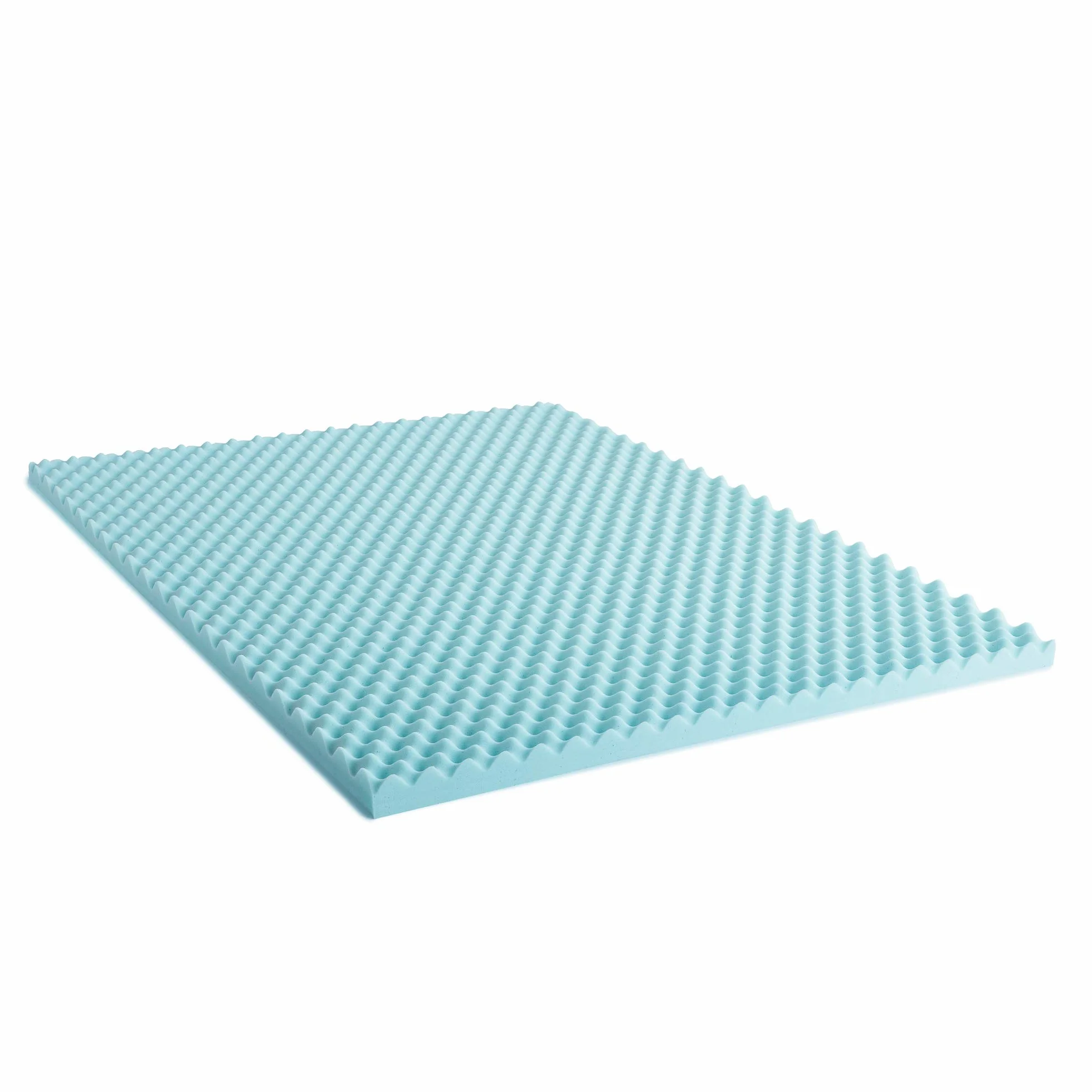 LUCID Nakładka na materac – 5 cm, żelowa pianka z pamięcią kształtu, ergonomiczna, falista i oddychająca, Öko-Tex, 150 x 200 cm, niebieska