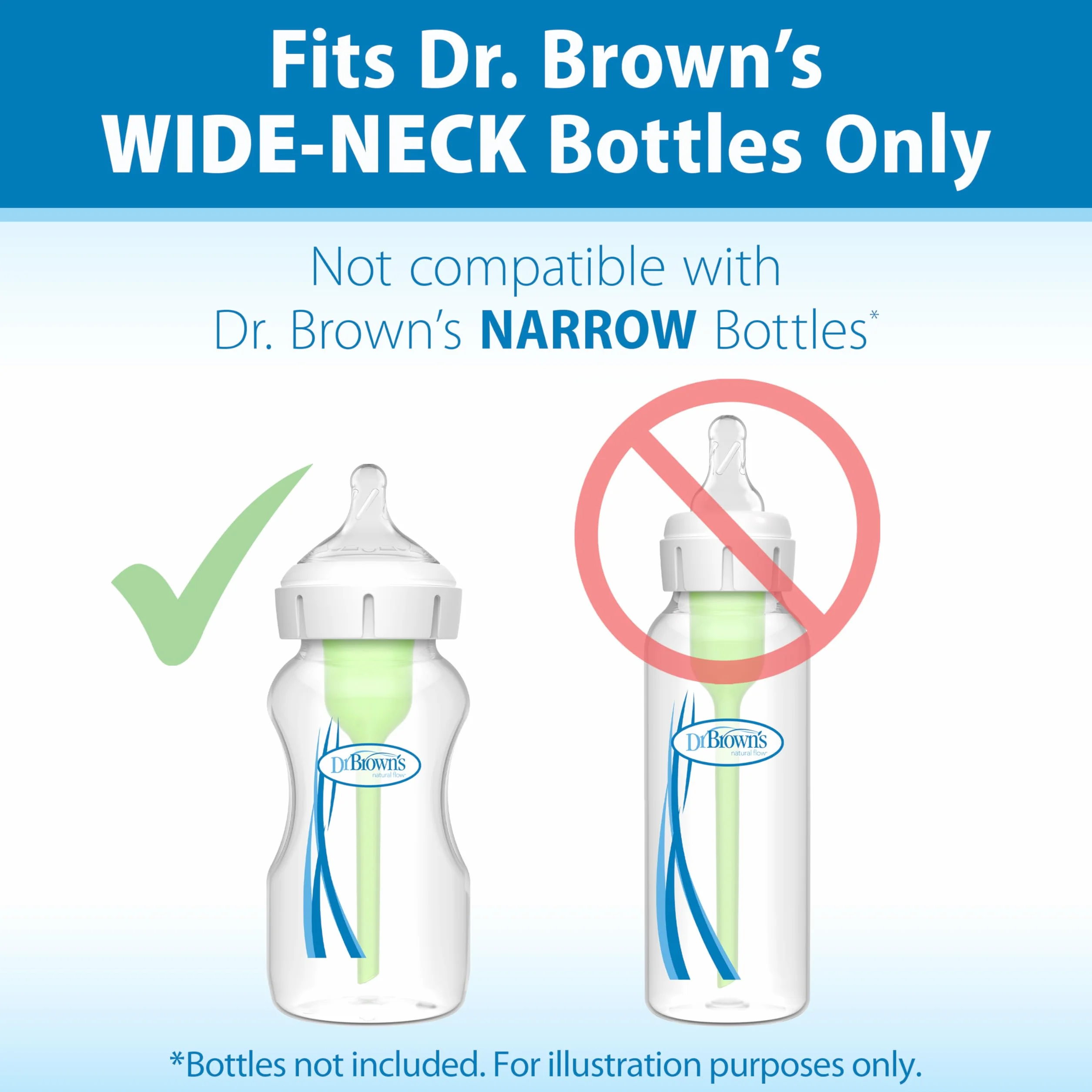 Dr. Brown's Options+ - Capezzolo a collo largo, livello 2 (3 mesi+), 6 conteggio