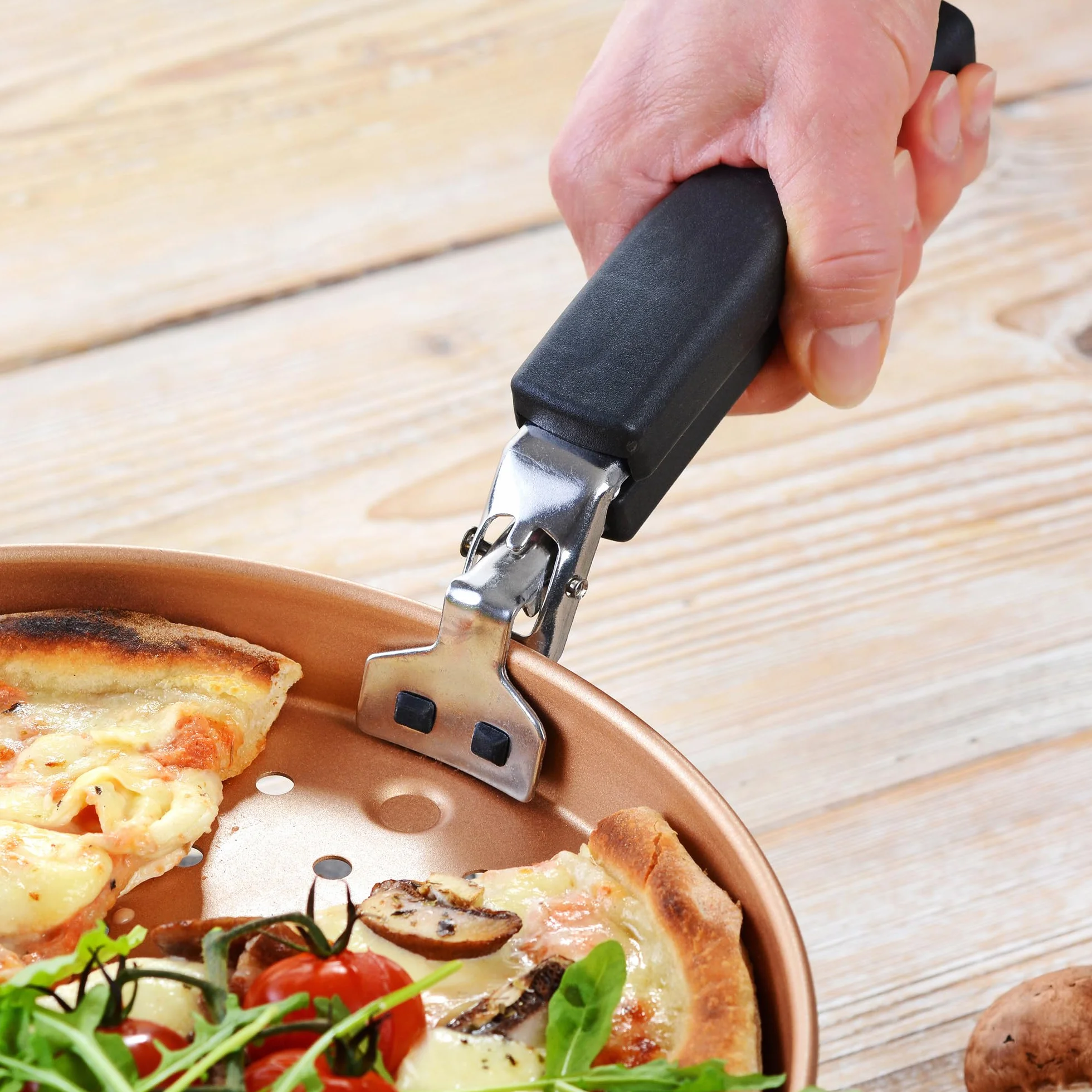 GRÄWE Szczypce do blachy do pizzy, stal nierdzewna, z osłoną silikonową