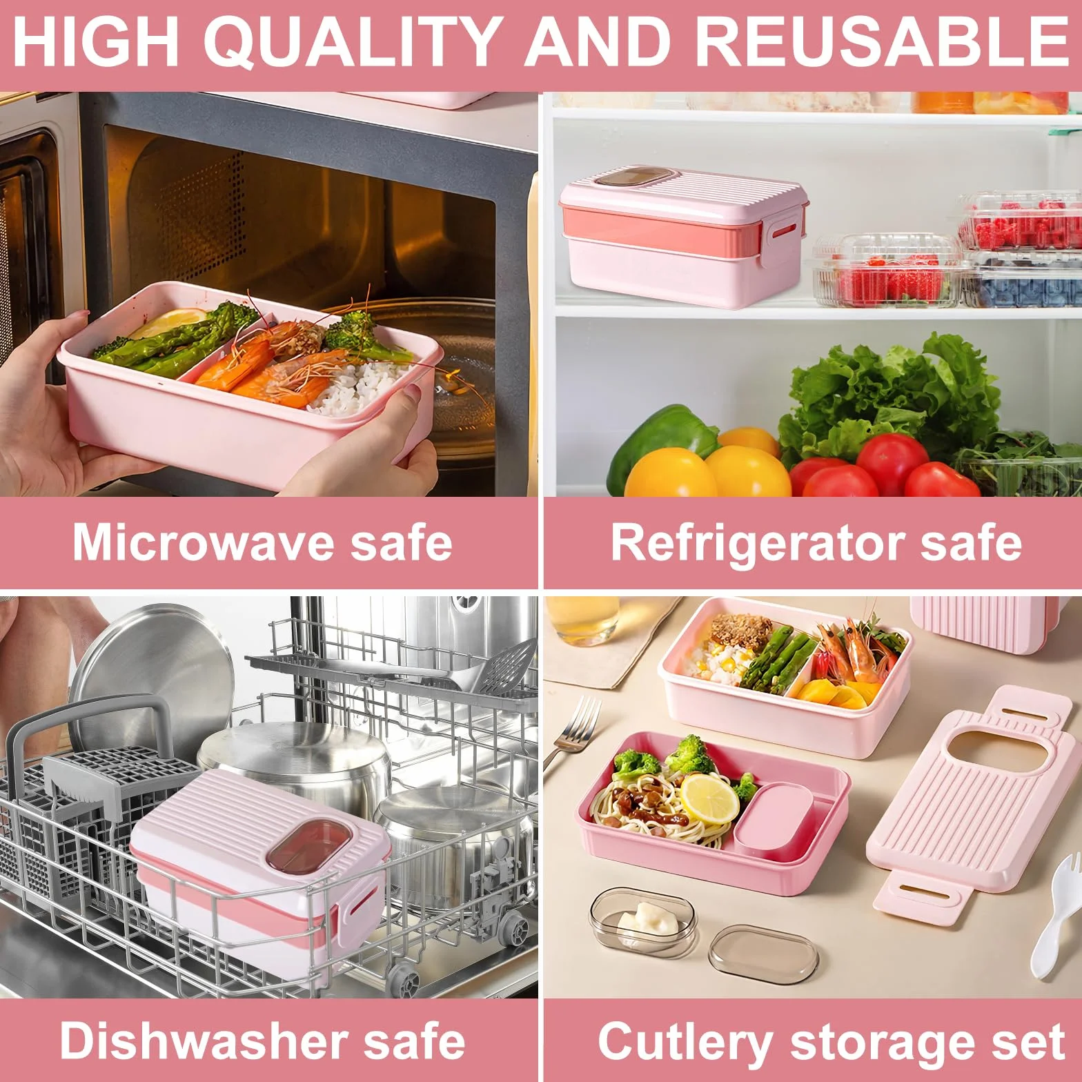 Bento Pudełka dla dzieci, 1500 ml, szczelne, do przedszkola i szkoły, szczelne, dla dziewcząt i chłopców, nadają się do kuchenki mikrofalowej i mycia w zmywarce