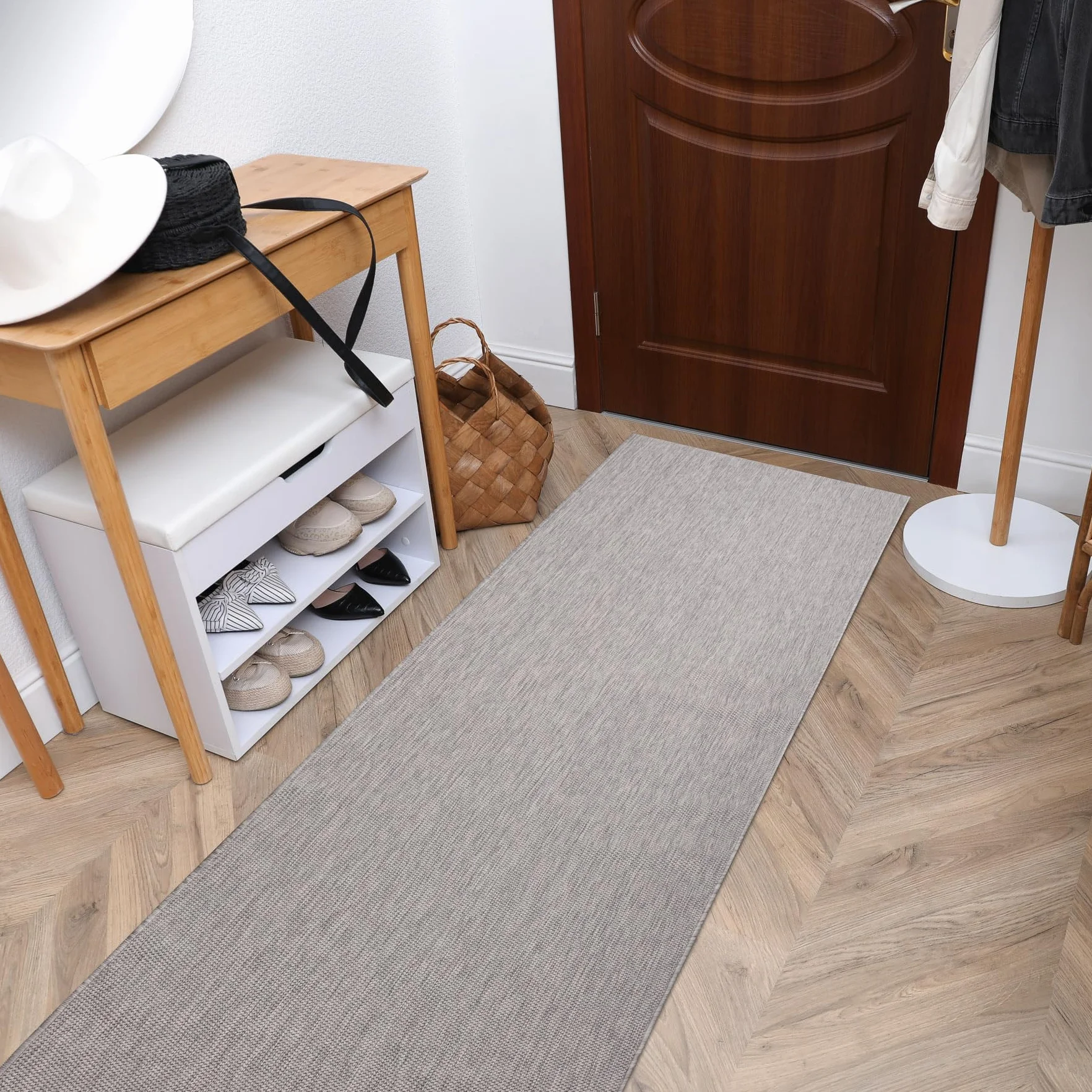 Bieżnik SISAL SION Melange płasko tkany, szary, 100 cm, 100 x 520 cm, szary