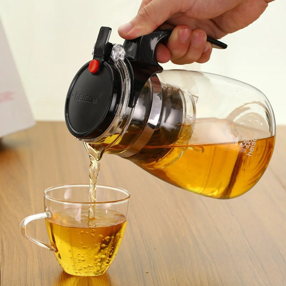 1000ML szklany czajnik z wyjmowanym infuserem, Kungfu Tea Art szklany czajnik ze stali nierdzewnej Dżanka filtracyjna ze stali nierdzewnej z infuserem (750ML)