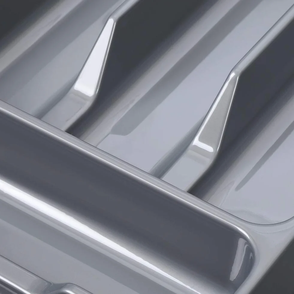 Omabeta 900mm Plastikowa Wkładka do Szuflady na Sztućce Trwałe Noże i Widelce Organizer do Przechowywania do Kuchni w Domu Szary Rozmiar 33,07x18,90x2,17 Cala (Szary)
