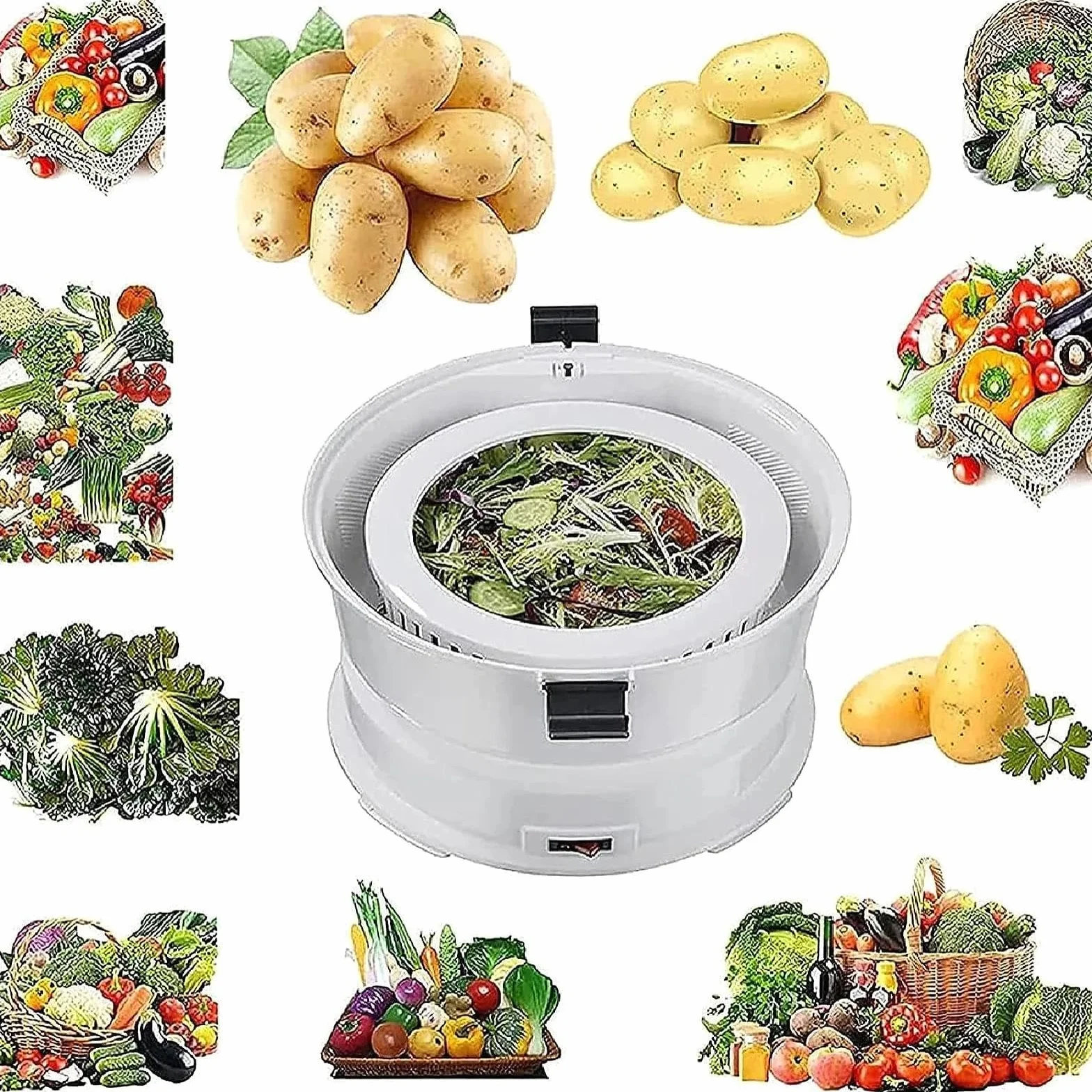 Automatyczna obieraczka do warzyw – elektryczna obieraczka do ziemniaków i owoców, stal nierdzewna 85 W o pojemności 1 kg do domowego obierania ziemniaków i warzyw