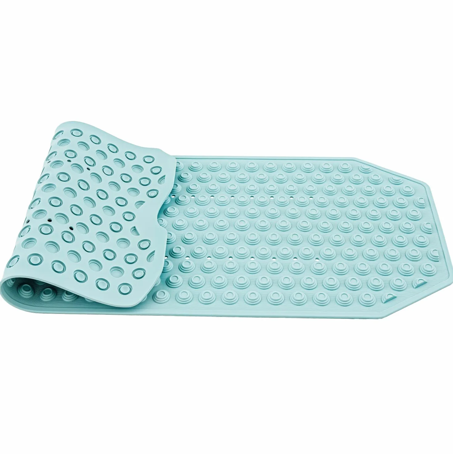 Tatkraft Secure gumowa mata łazienkowa z 153 mocnymi przyssawkami, bezpieczeństwo dla seniorów i dzieci, powłoka antypoślizgowa, 40 x 103 cm, niebieska
